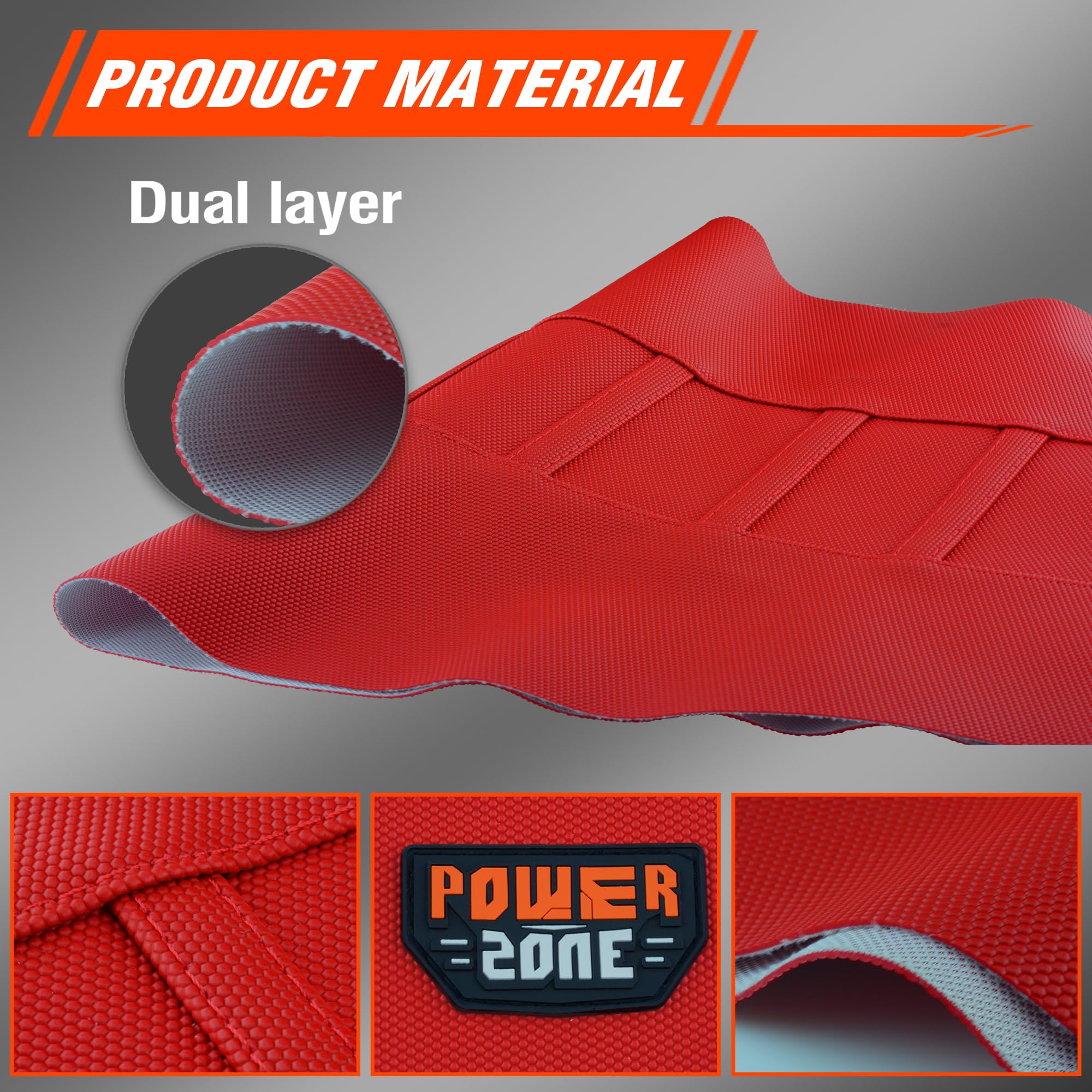 Fewfuss Dirt Bike Seat Cover - White Stripe Universial Seat Cover For Dirt Bike - Motorcycle Motorcross Enduro Seat Covers (All