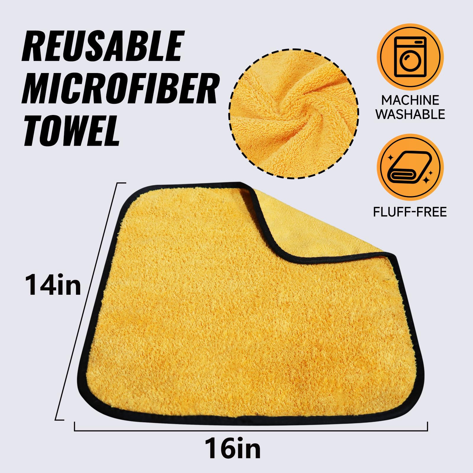 MRD's Home Premium Microfiber Towels,16inch*14inch Microfiber Cleaning Cloth Car Drying Towel,Safe for Car Wash Scratch Free, St