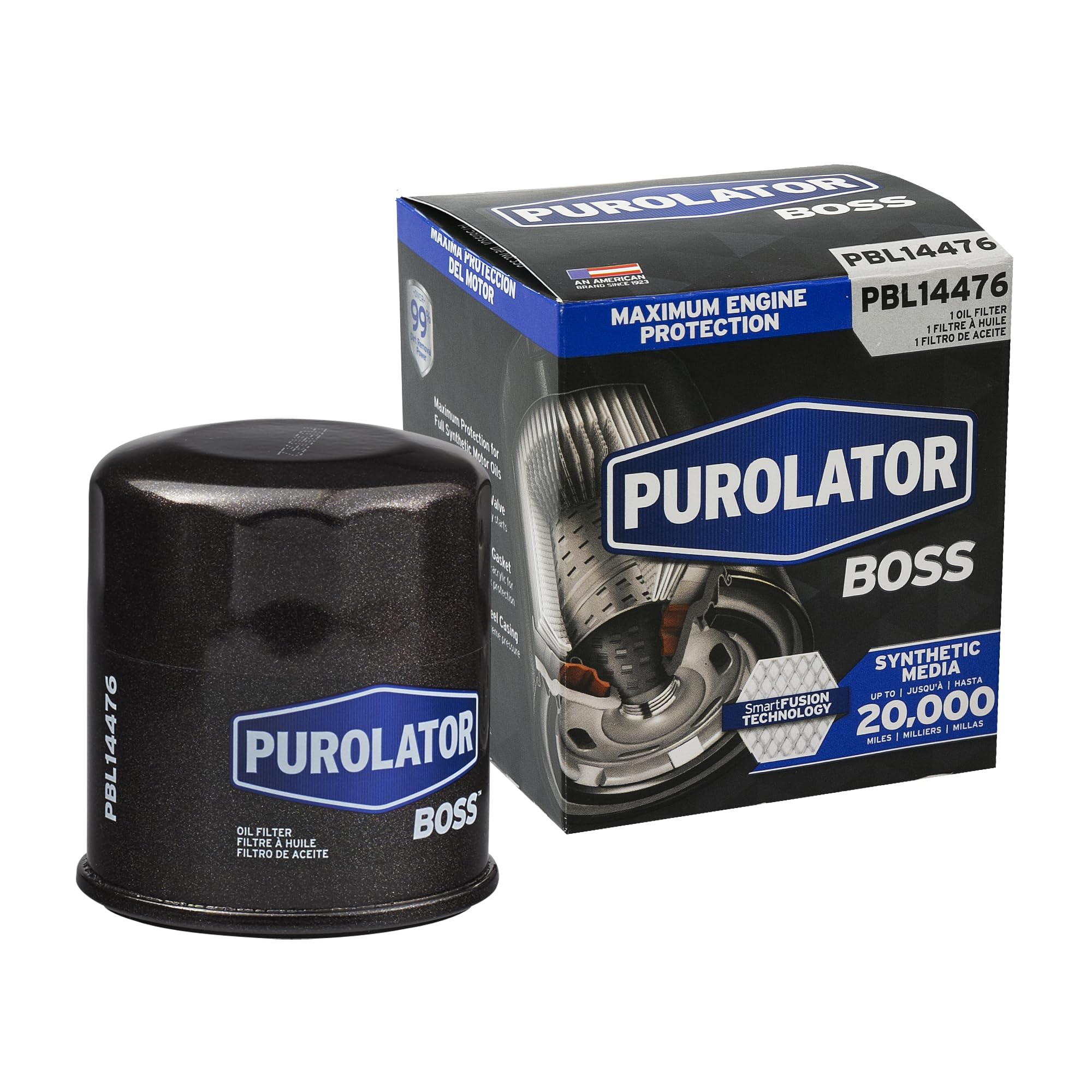 Purolator Pbl14476 Purolatorboss Maximum Engine Protection Spin On Oil Filter, Black