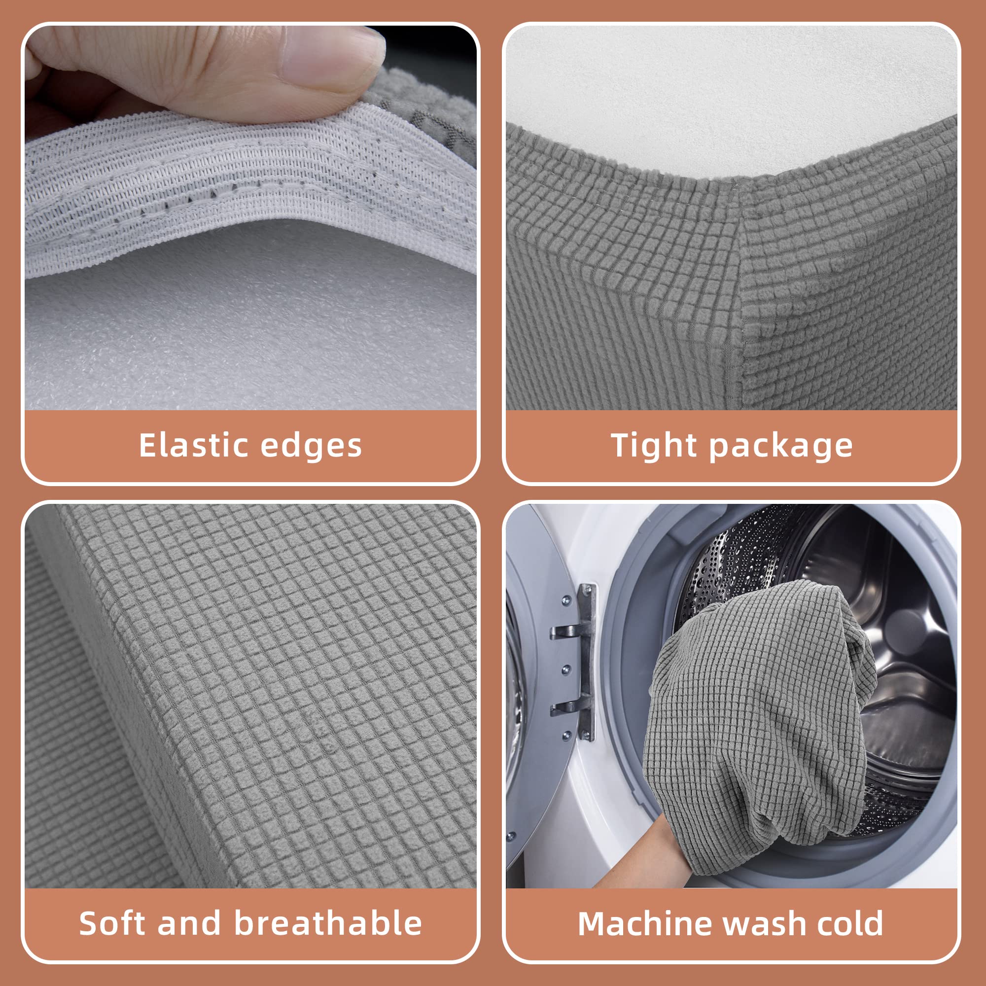 Sfcddtlg Rv Dinette Cushion Covers - Grey Stretch Rv Dinette Seat Covers - Washable Loveseat Slipcovers For Rv Camper Car Bench Seats (2 Backrest Covers & 2 Bench Covers)