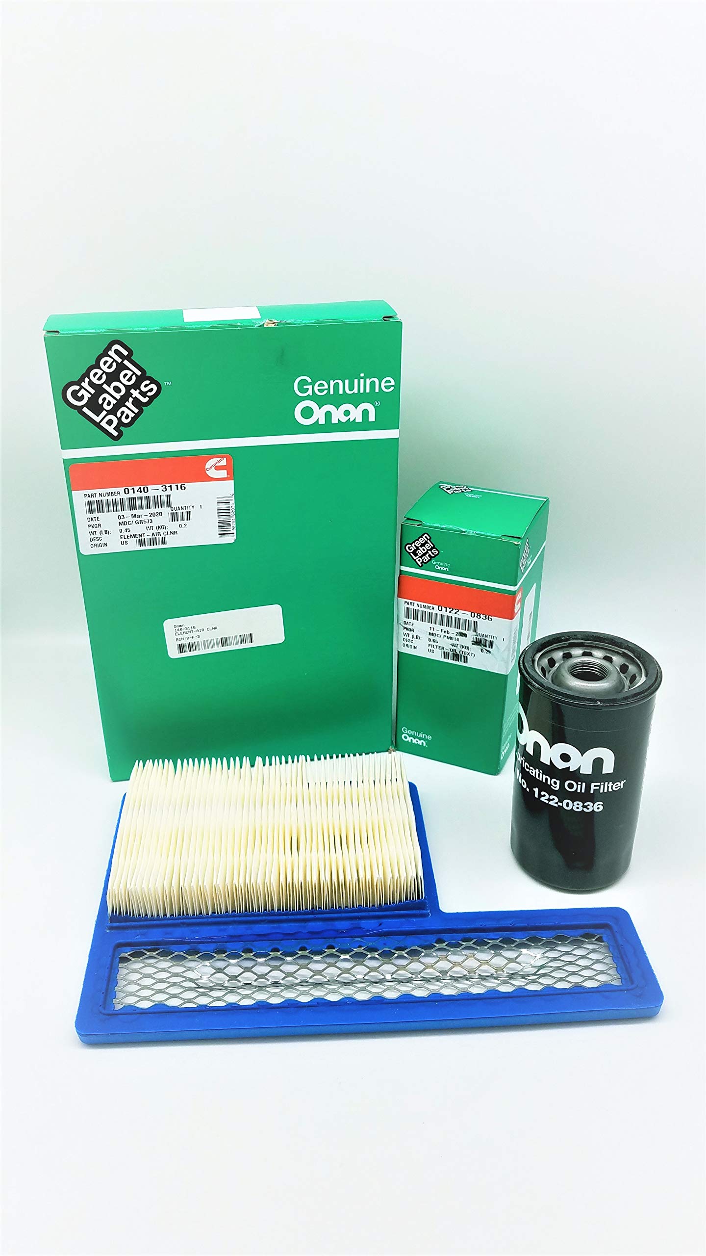 Cummins Onan 140-3116 Air Filter And 122-0836 Oil Filter Kit