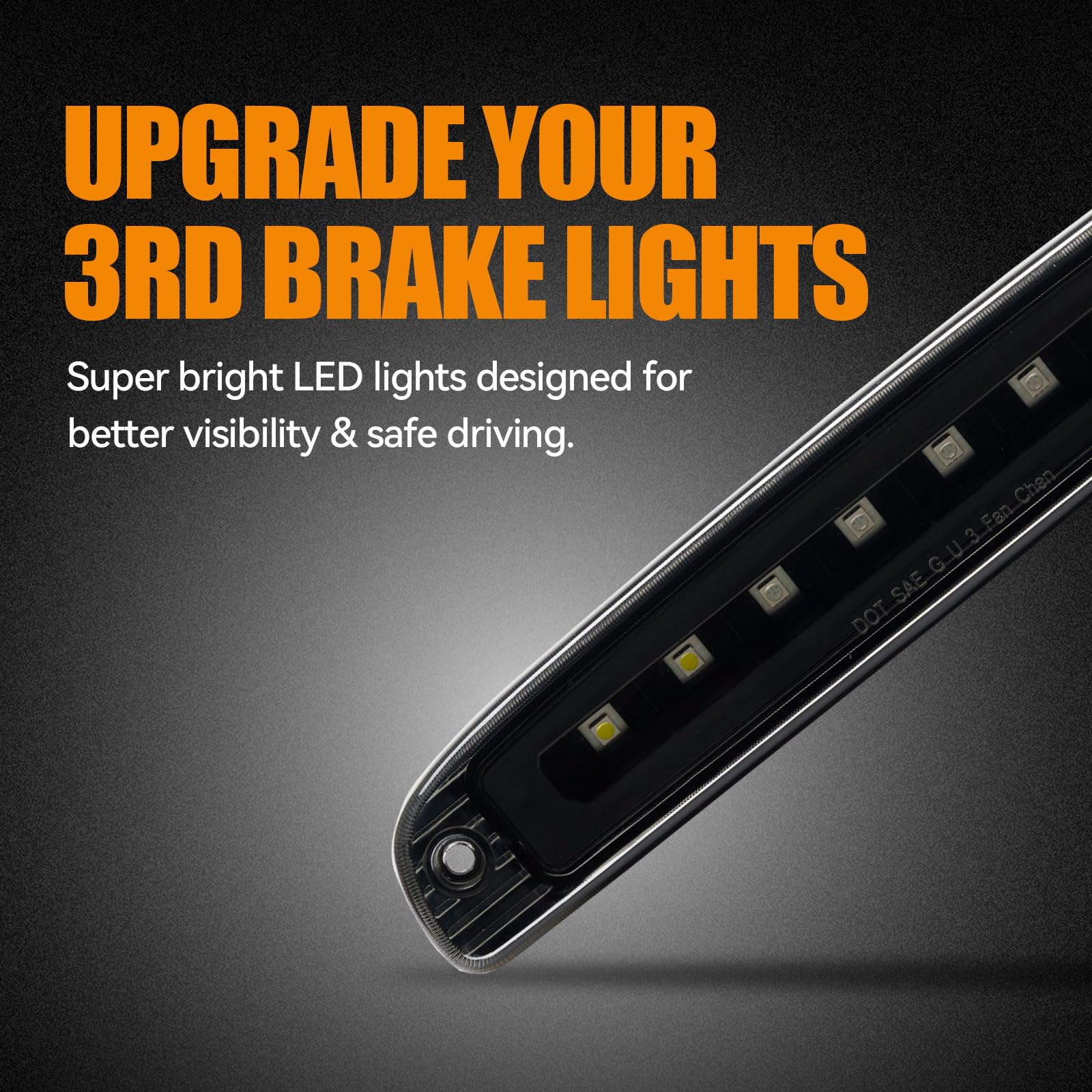 Cxdar Third 3Rd Brake Light Led For 1997-2007 Dodge Dakota, High Mount Rear Brake Lights Assembly For 97-07 Dakota, Waterproof C