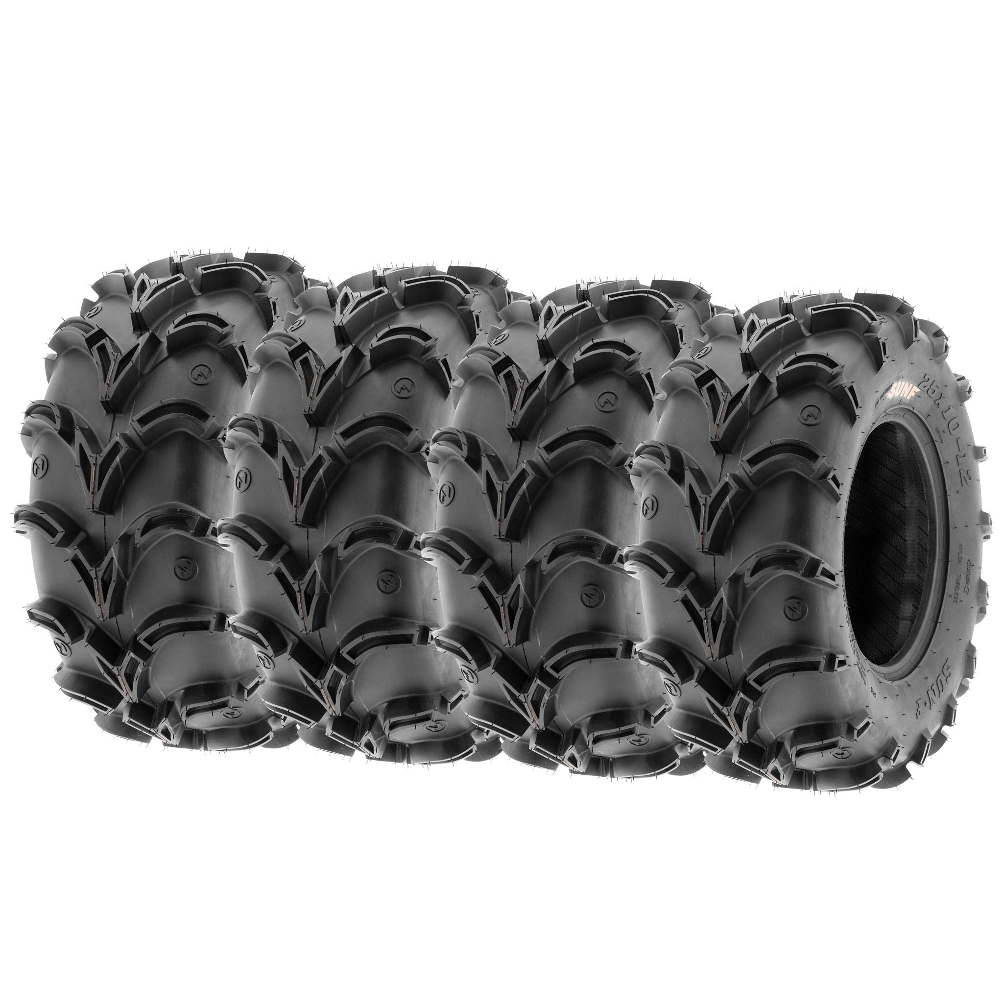 Set of 4 SunF A050 28x12-12 Deep Mud + Trail ATV UTV Off-Road Tires, 6PR, Tubeless