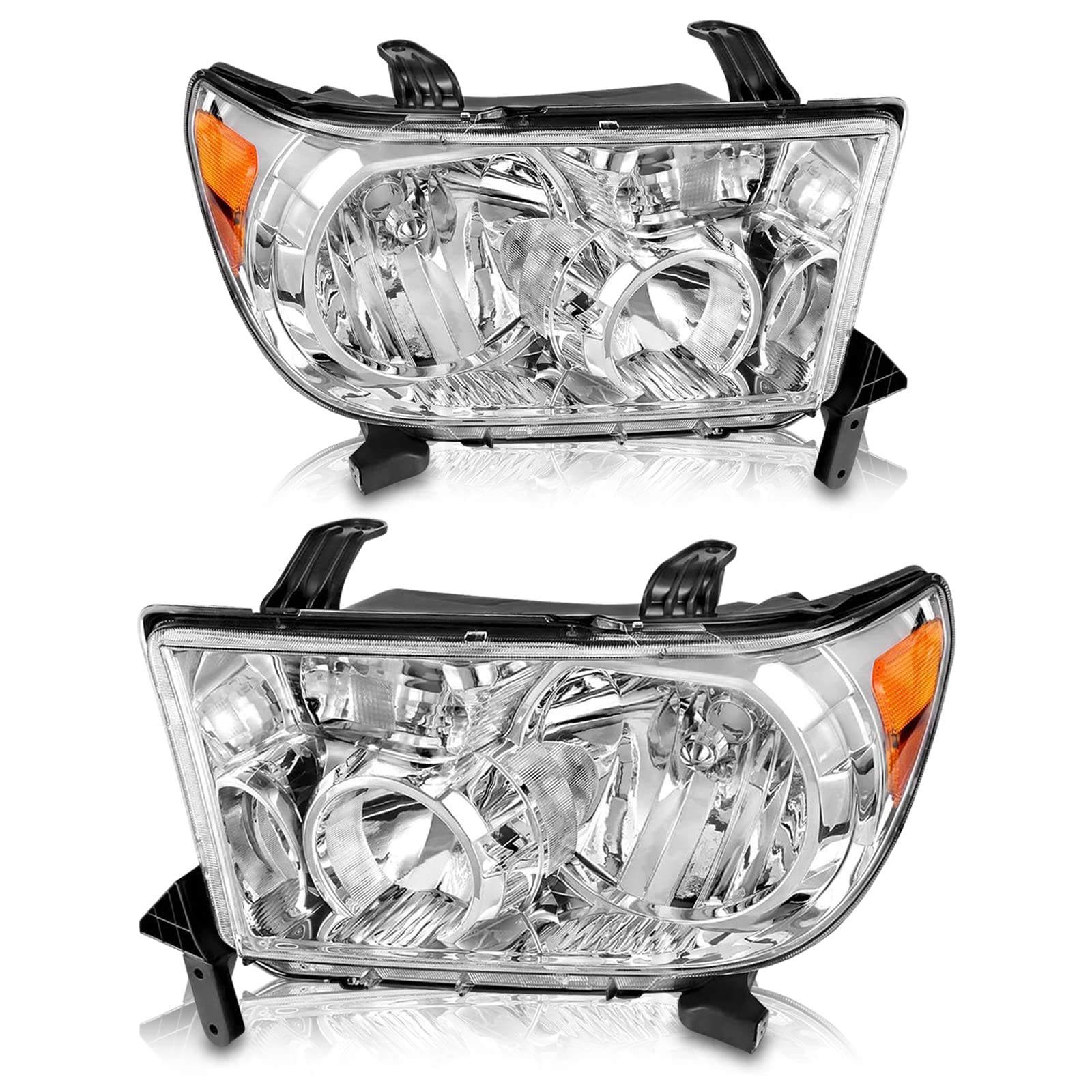 As Headlights Assembly Compatible 2007 2008 2009 2010 2011 2012 2013 Toyota Tundra (W/O Headlight Leveling Models) /2008-2017 To