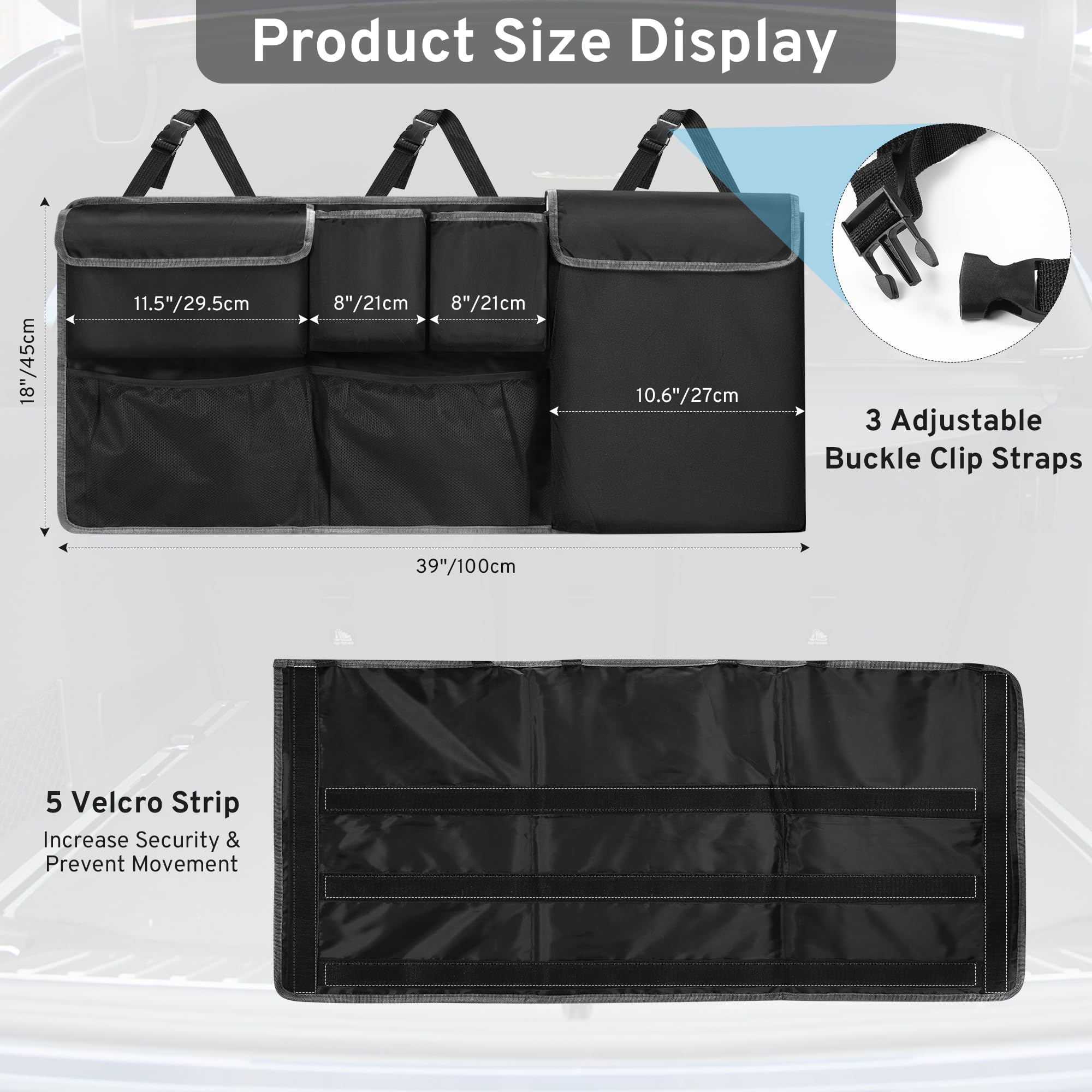 XHRING Car Trunk Organizer Storage Backseat Hanging Bag for Jeep Wrangler Grand Cherokee Renegade Cherokee Compass JL Wagoneer P
