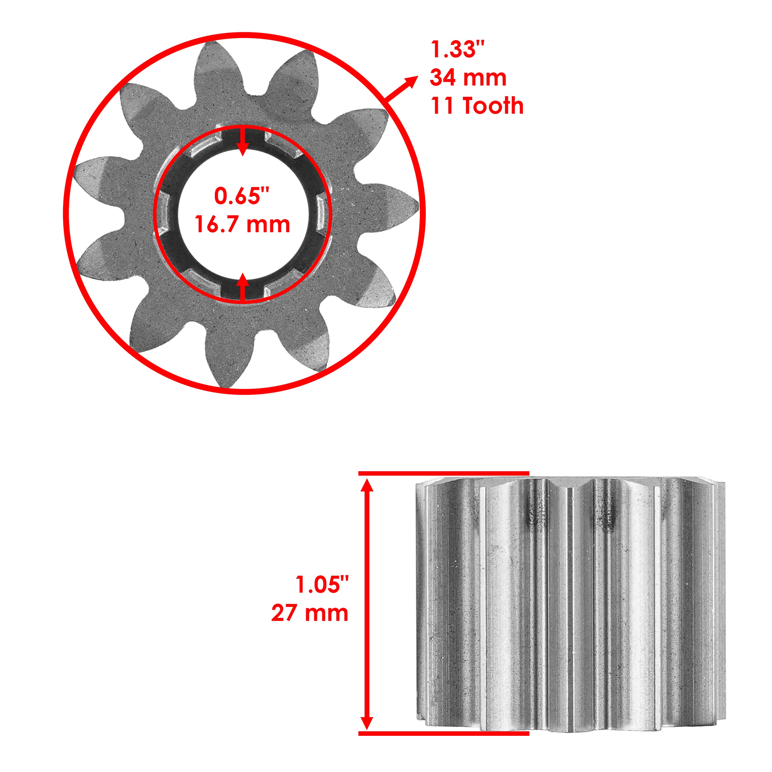 Caltric Steering Sector Pinion Gear Compatible With John Deere La100 La105 La110 La115 Gx20053