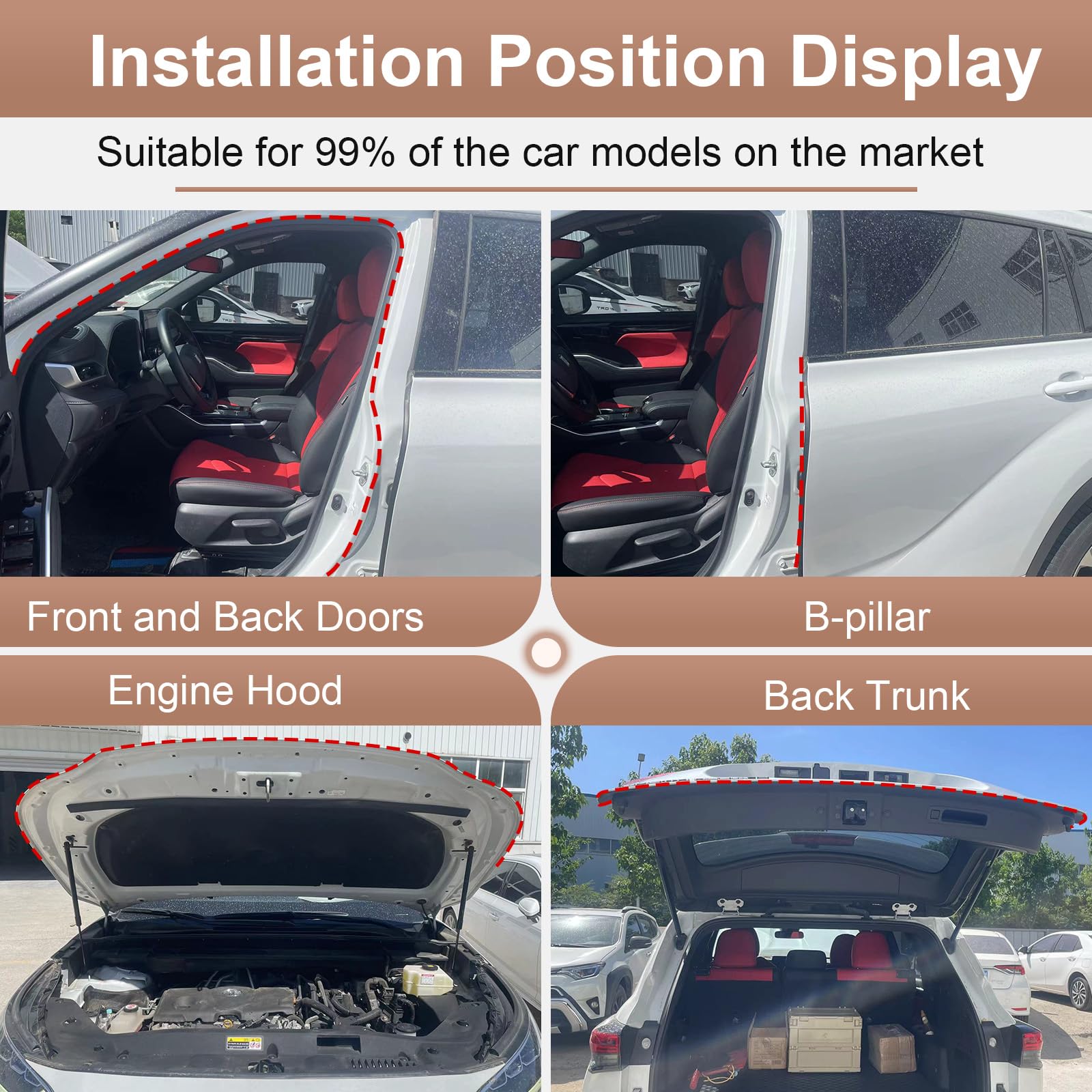 Alophoty 20 Ft Rubber Weather Stripping Door Seal, D Shaped Automotive Weather Stripping, Car Door Seal Strip, Self Adhesive Sou