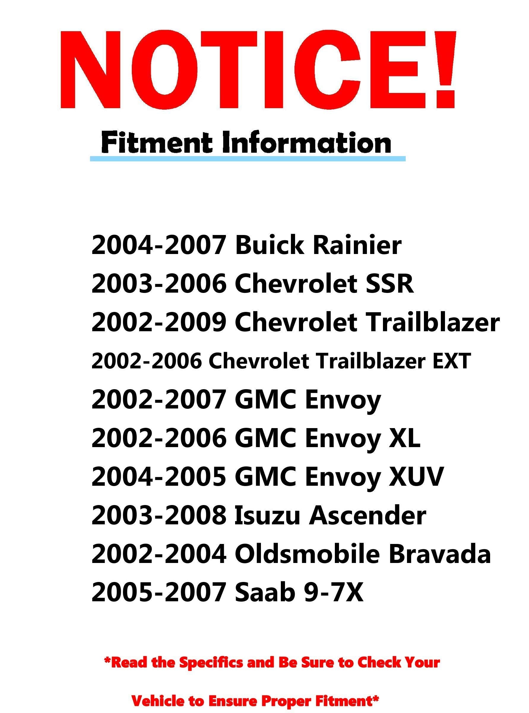 Detroit Axle - Front Ball Joints for Buick Rainier Chevrolet SSR Trailblazer EXT GMC Envoy XL XUV Isuzu Ascender Oldsmobile Brav