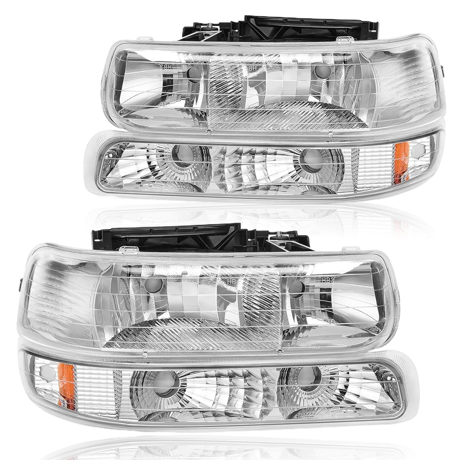 Pit66 Headlights Assembly, Compatible With Chevy 1999-2002 Silverado 1500 2500/2001-2002 Silverado 1500Hd 2500Hd 3500/2000-2006