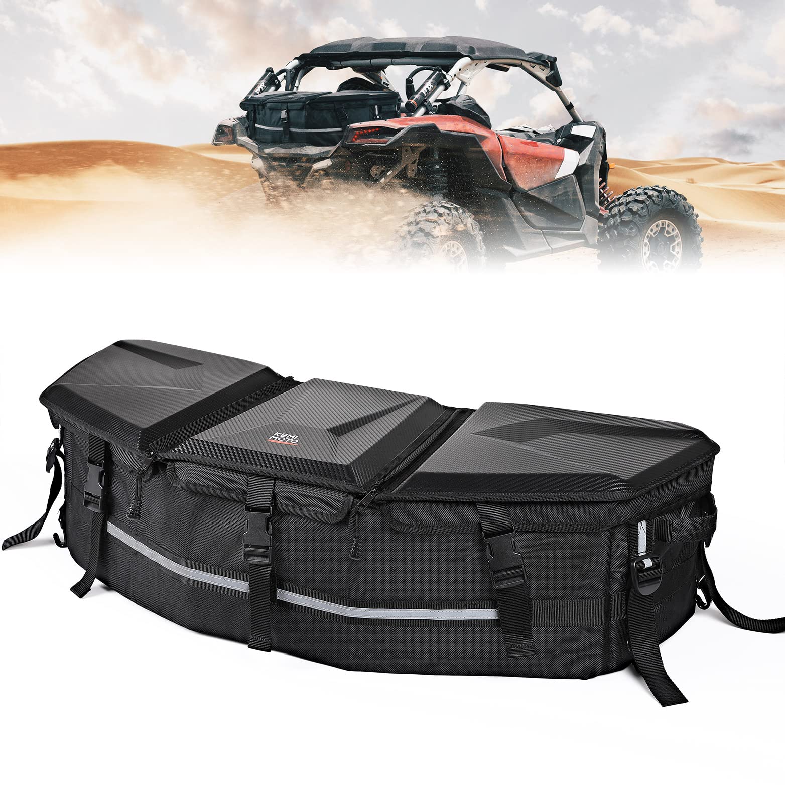 KEMIMOTO X3 Cargo Storage Bag, Upgraded UTV ATV Bed Box Rear Rack Toolbox Trunk Cooler Bag, Compatible with Can am Maverick X3, 