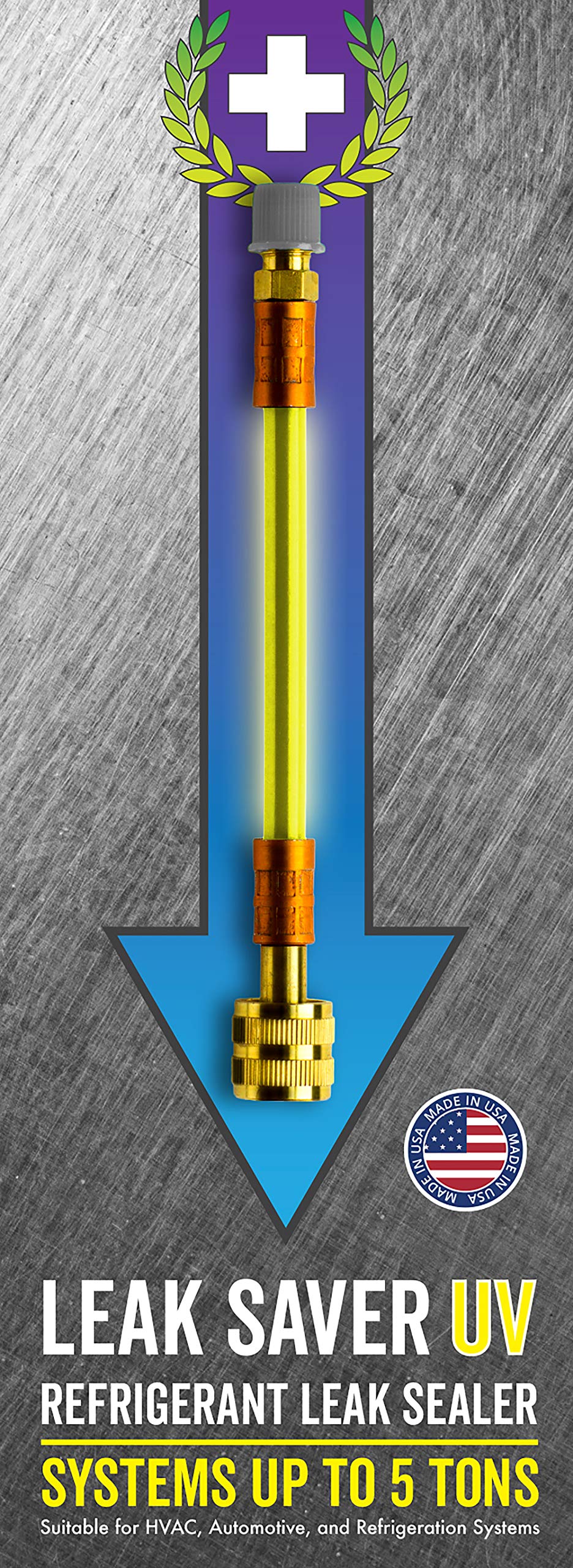 Leak Saver Direct Inject UV - Refrigerant Leak Sealer with Added UV Dye to Detect Large Leaks - for AC, Refrigeration, and Autom