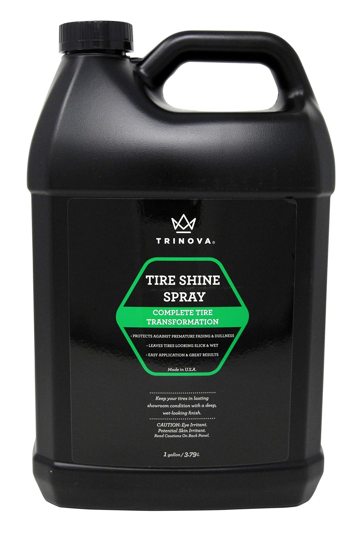 Trinova Tire Shine Gallon Size - Leaves Brilliant Wet Looking Shine, Perfect For Detailer. Best Dressing For Slick Finish On Tir