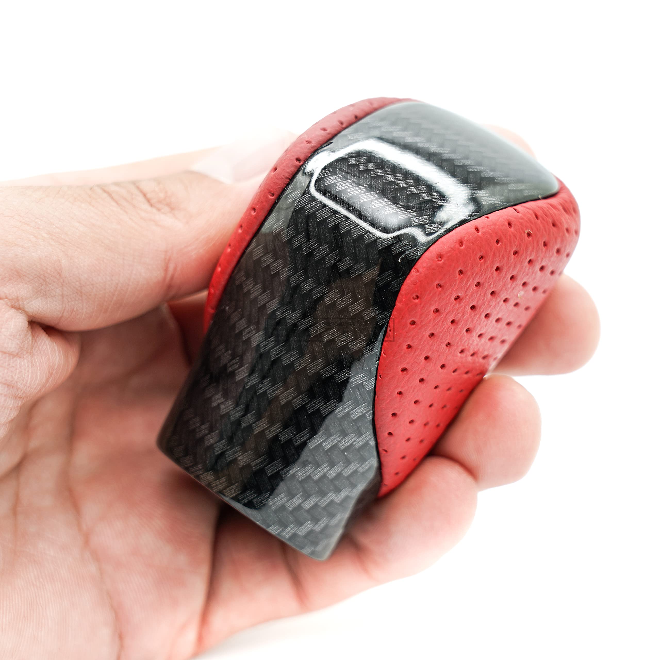 SHIFTIN Gear Shift Knob Shifter for Lexus ES GS GX is NX RC RX 200t 300 350 3450h 450hL 350L (Circuit Red Leather/Carbon Fiber P