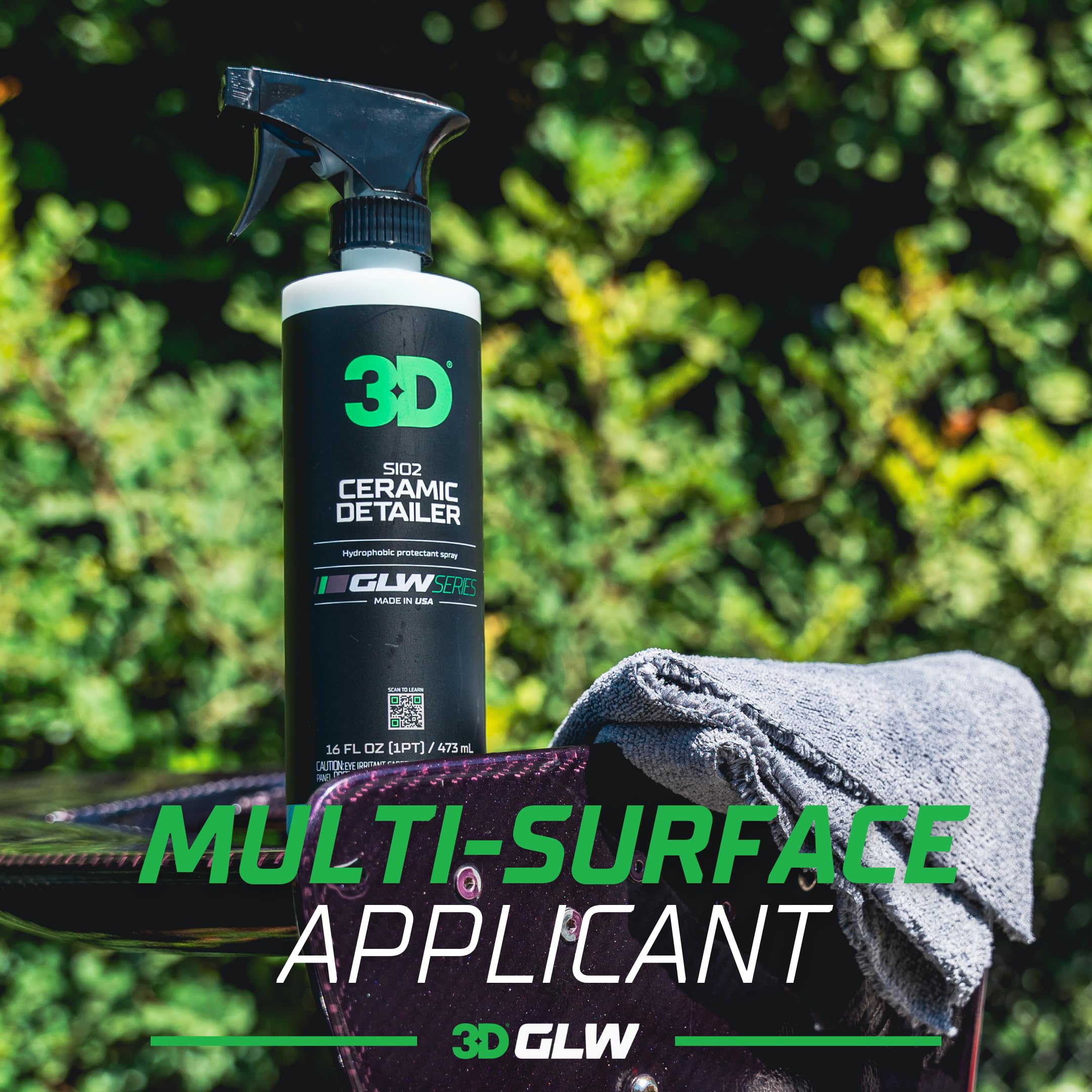 3D Ceramic Detailer, Glw Series | Hyper Gloss Finish | Sio2 Peak Hydrophobic Top Coat | Extends Life Of Waxes, Sealants, Coating