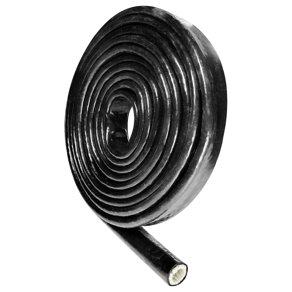 5/16 Id Heat Shielded Fire Thermo Armor Fire Sleeve Silicone Coated Fiberglass For Hose Lines & Electrical Wiring Black, 5 Feet