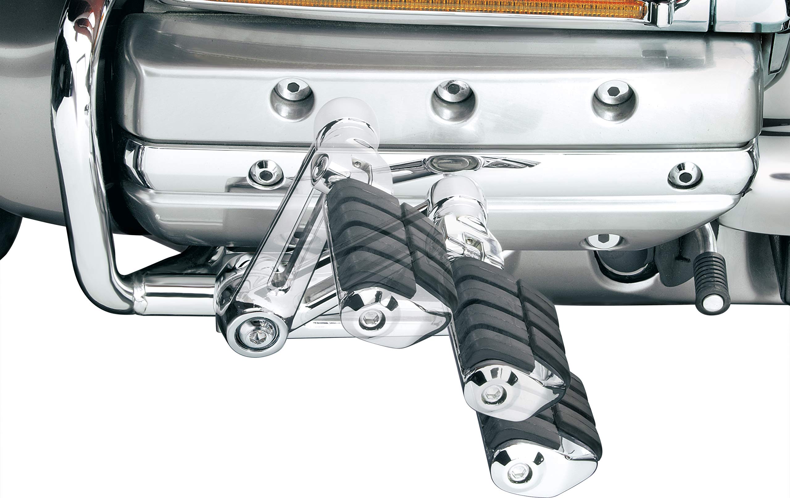 Kuryakyn 4056 Motorcycle Foot Controls: Ergo II Cruise Mounts with Dually ISO Pegs and 6'' Arms for Honda Gold Wing, Valkyrie Mo