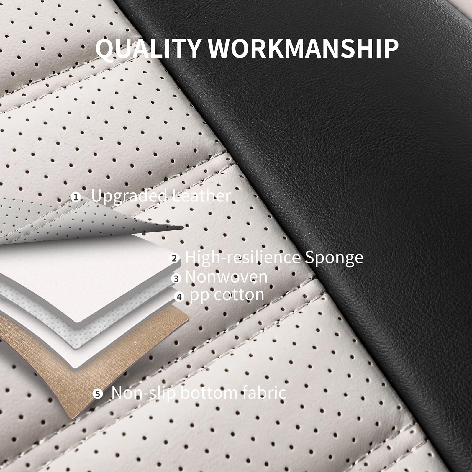 Hchengkikz Car Seat Covers Front Pair,Breathable Nappa Leather Seat Covers For Cars,Universal Auto Interiors Car Seat Cushions F