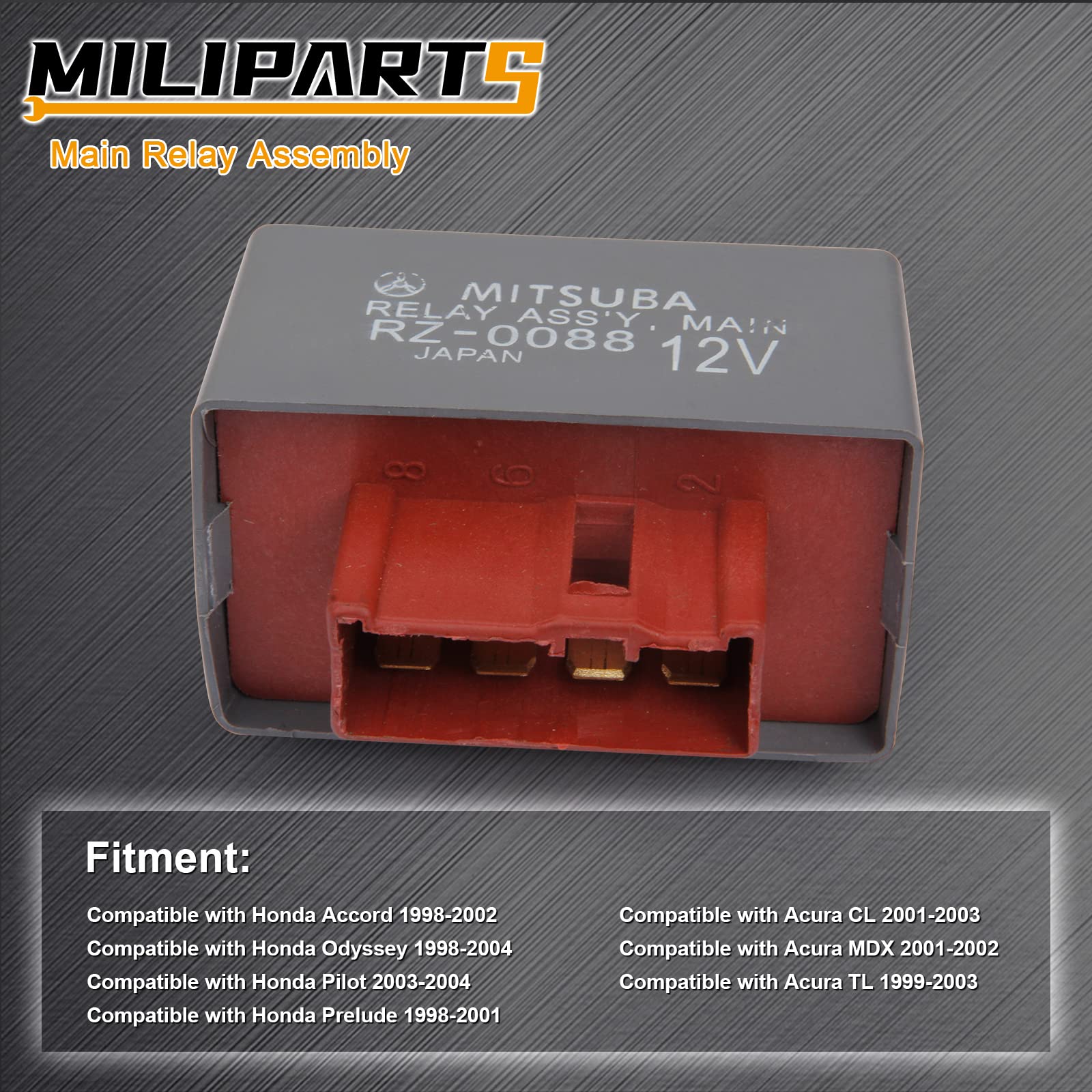 Miliparts Main Relay Assembly Compatible With Honda 1998-2002 Accord 1998-2004 Odyssey 2003-2004 Pilot 1998-2001 Prelude 2001-2003 Acura Cl 2001-2002 Mdx 1999-2003 Tl, Oe# 39400-S84-003