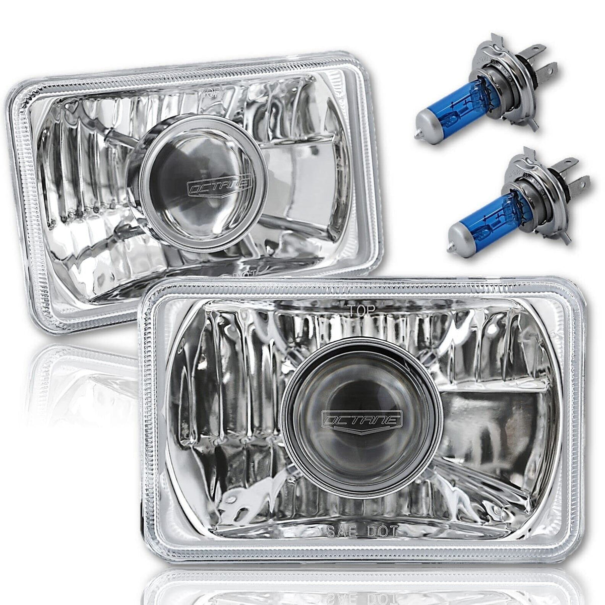 Octane Lighting 4X6 Inch Super White Halogen Projector Crystal Clear Lens/Metal WBCARB0BFG7G5JG