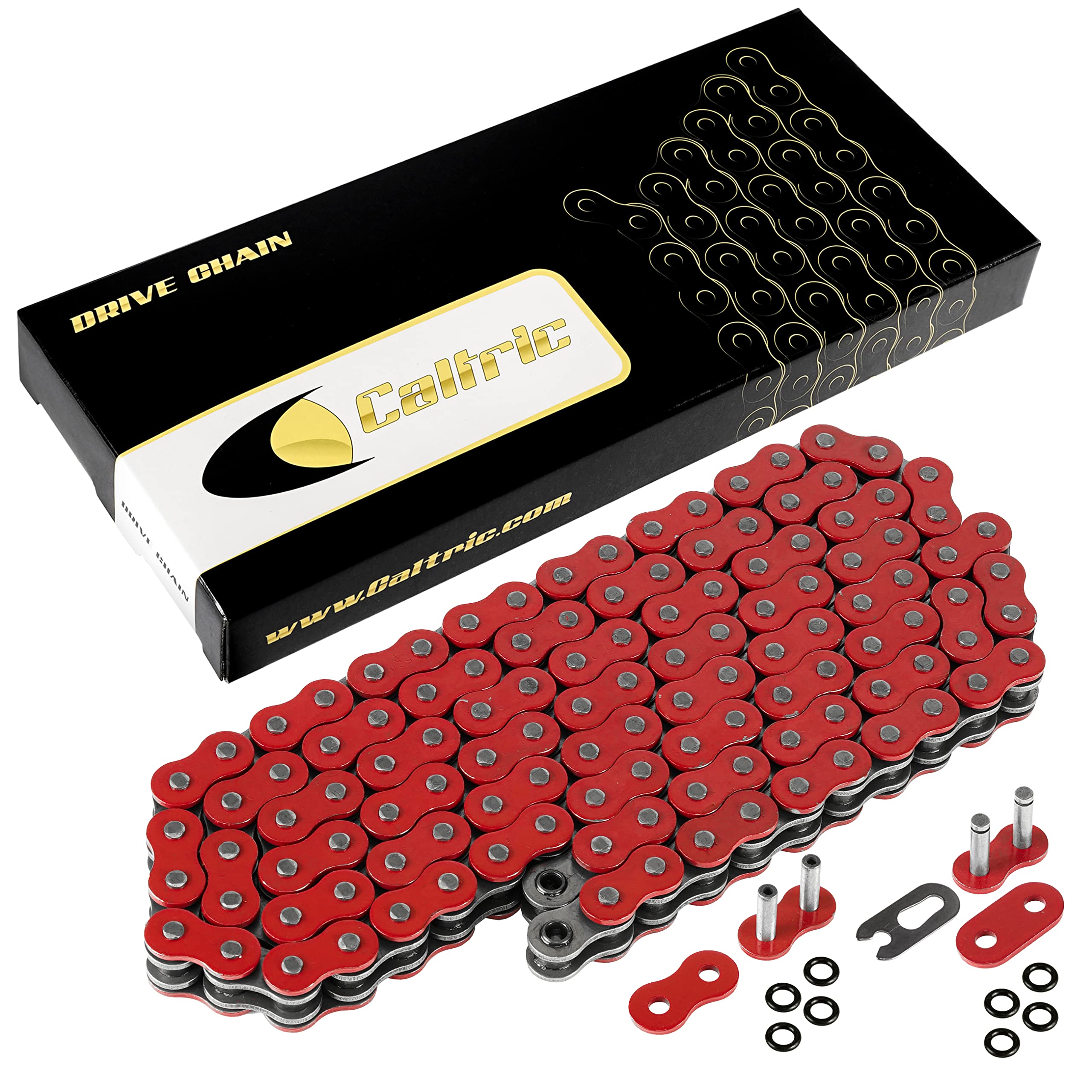 Caltric O-Ring Drive Chain Compatible with Honda 450R Trx450R Trx-450R 2004-2008 Red