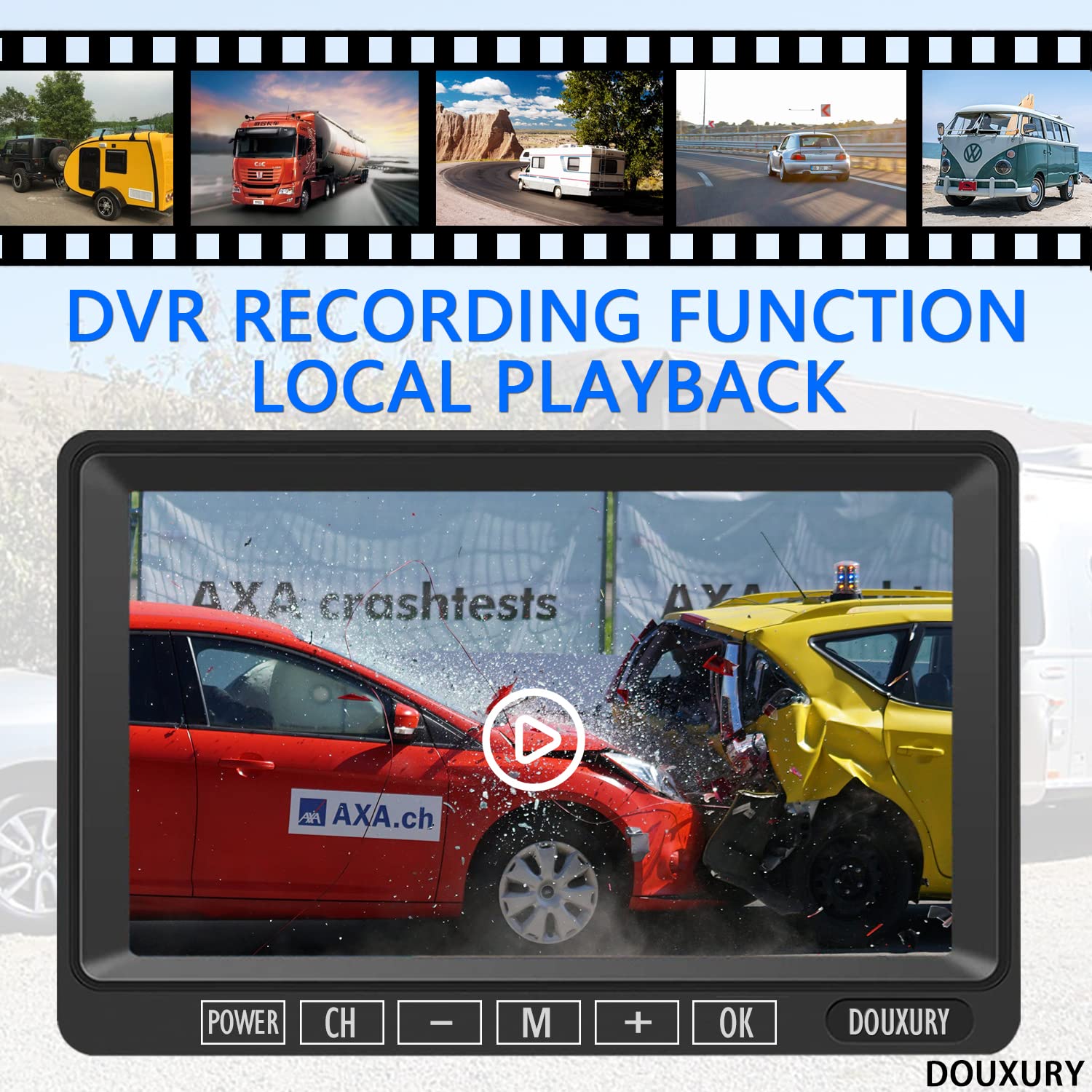 Wireless Rv Backup Camera For Trailer Truck Camper Digital Rear Side View Cameras & Hd 1080P 4 Splits 7'' Dvr Screen With Adapte