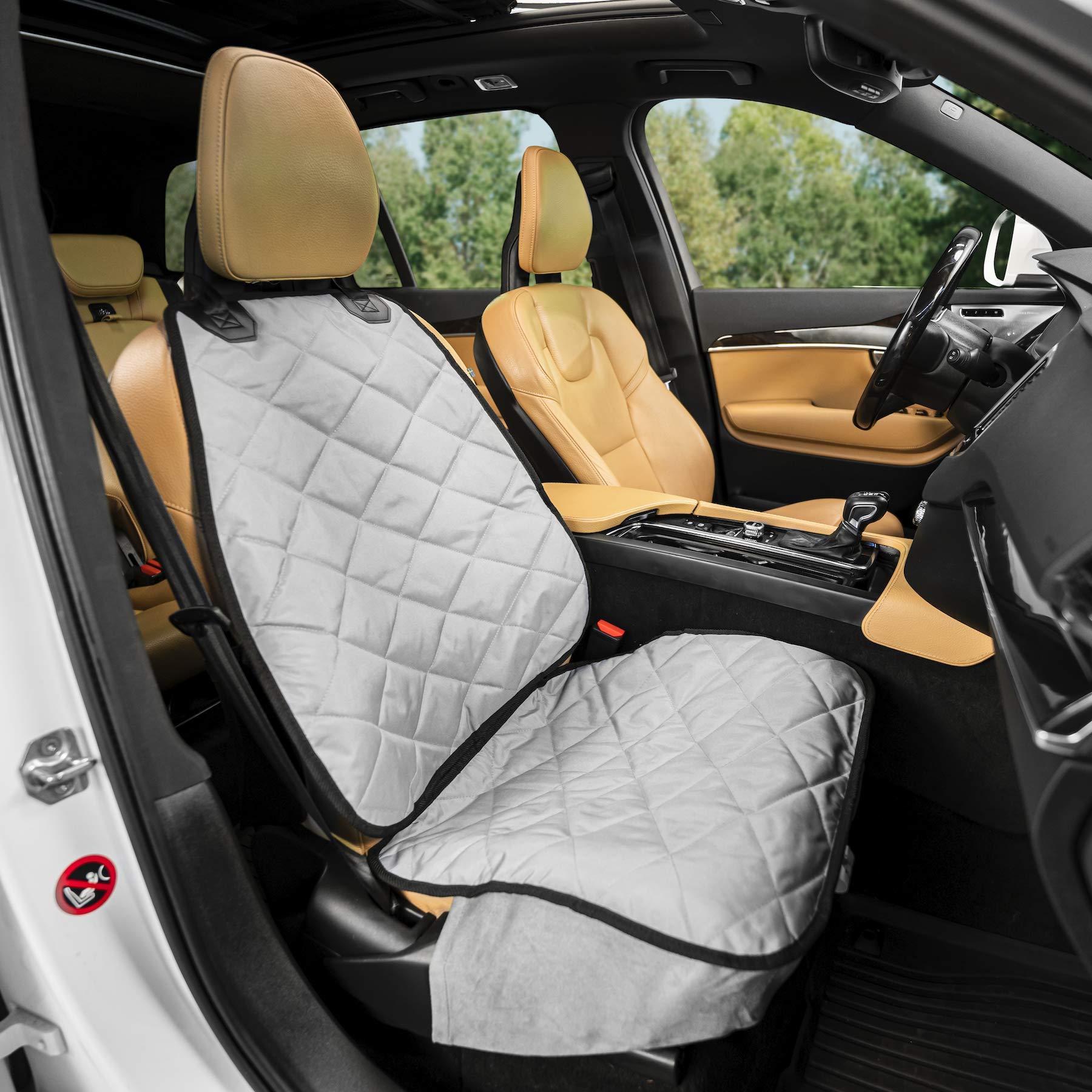 Plush Paws CoPilot Pet Car Seat Cover for Bucket Seats with Bonus Harness and Seat Belt for Cars Trucks SUVS and Vehicles  Gr