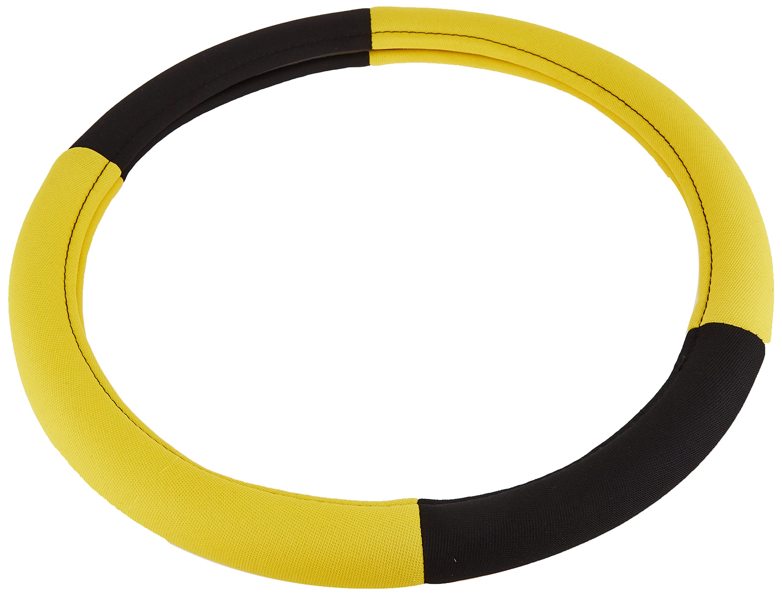 Fh Group Universal Fit Modernistic And Seat Belt Pads Combo Set Steering Wheel Cover Fits Most Cars, Suvs Yellow