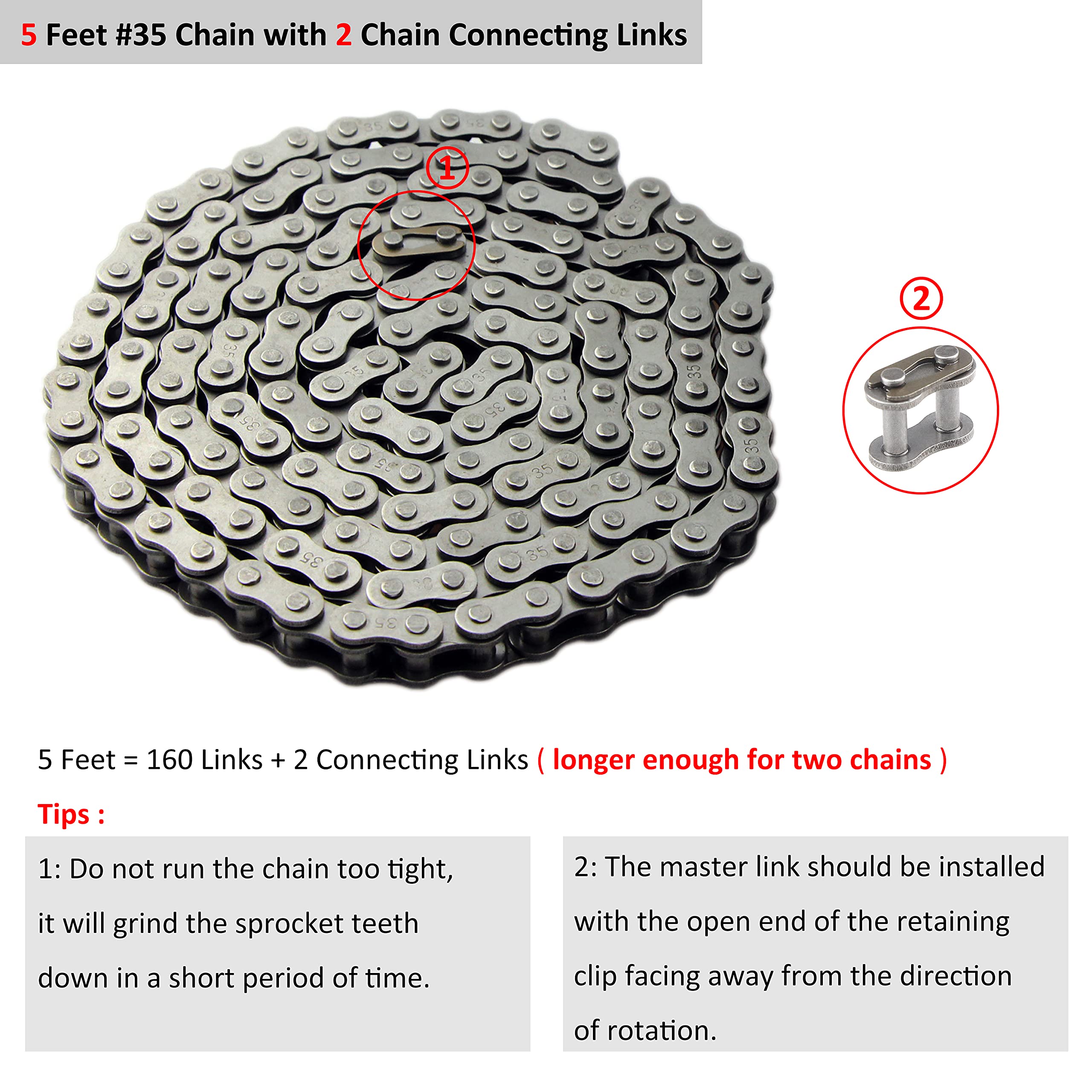 FDJ 3/4 Centrifugal Clutch 12 Tooth with #35 Chain Kit for Mini Bike & Go Kart, Fits 2-7 HP Honda Engines