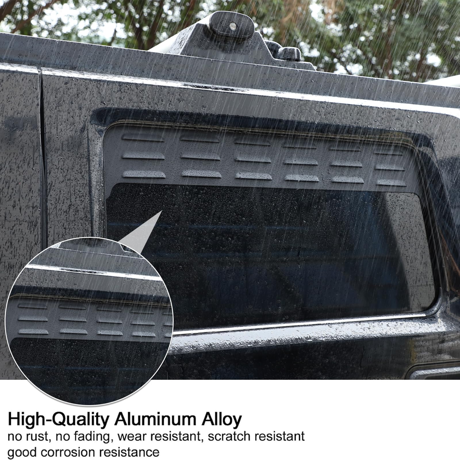 PIUGILH Car Rear Side Window Louvers for Hummer H2 (2003-2009) | Aluminum Alloy Trim Panel Cover, 2Pcs, Black