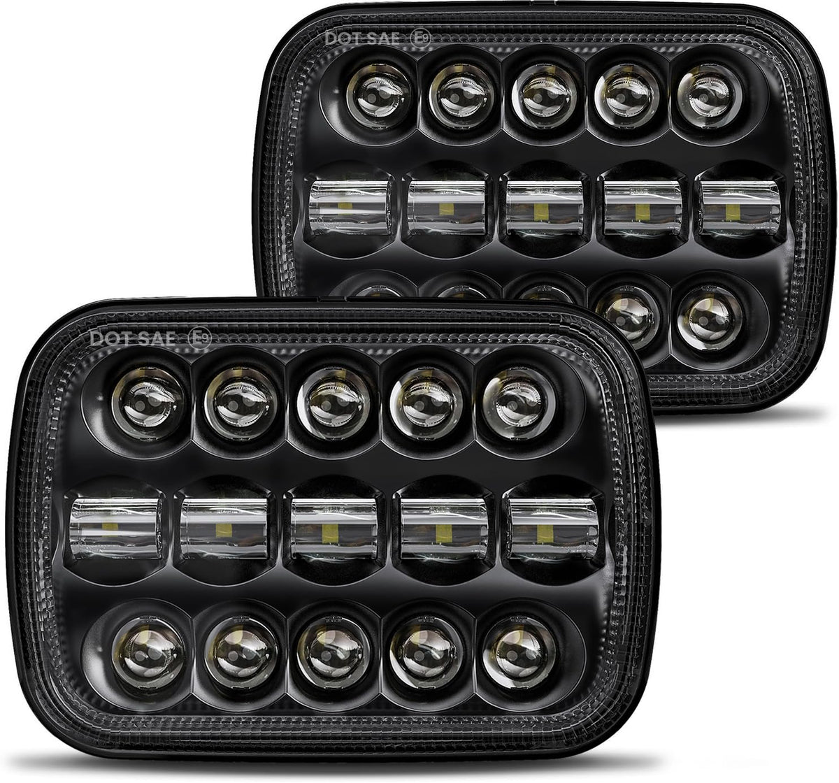 Hwstar 110W 5X7 Led Headlights 7X6 H6054 Headlight Hi/Low Sealed Beam Compatible With Jeep Wrangler Yj Cherokee Xj Ford Gmc Toyo
