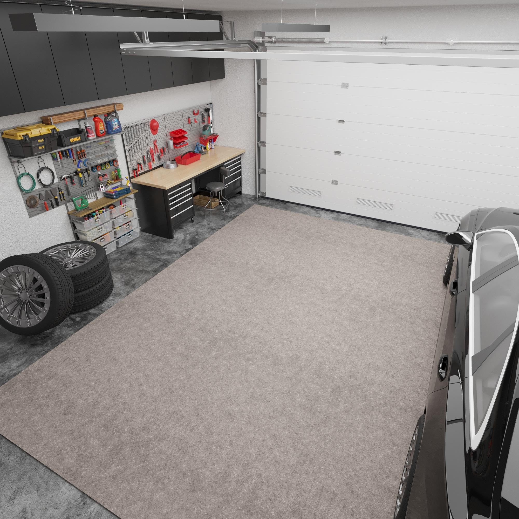 Ottomanson Solid Design Non-Slip Rubberback 8X12 Indoor/Outdoor Area Rug For Living Room, Bedroom, Dining Room, Garage, Patio, 8