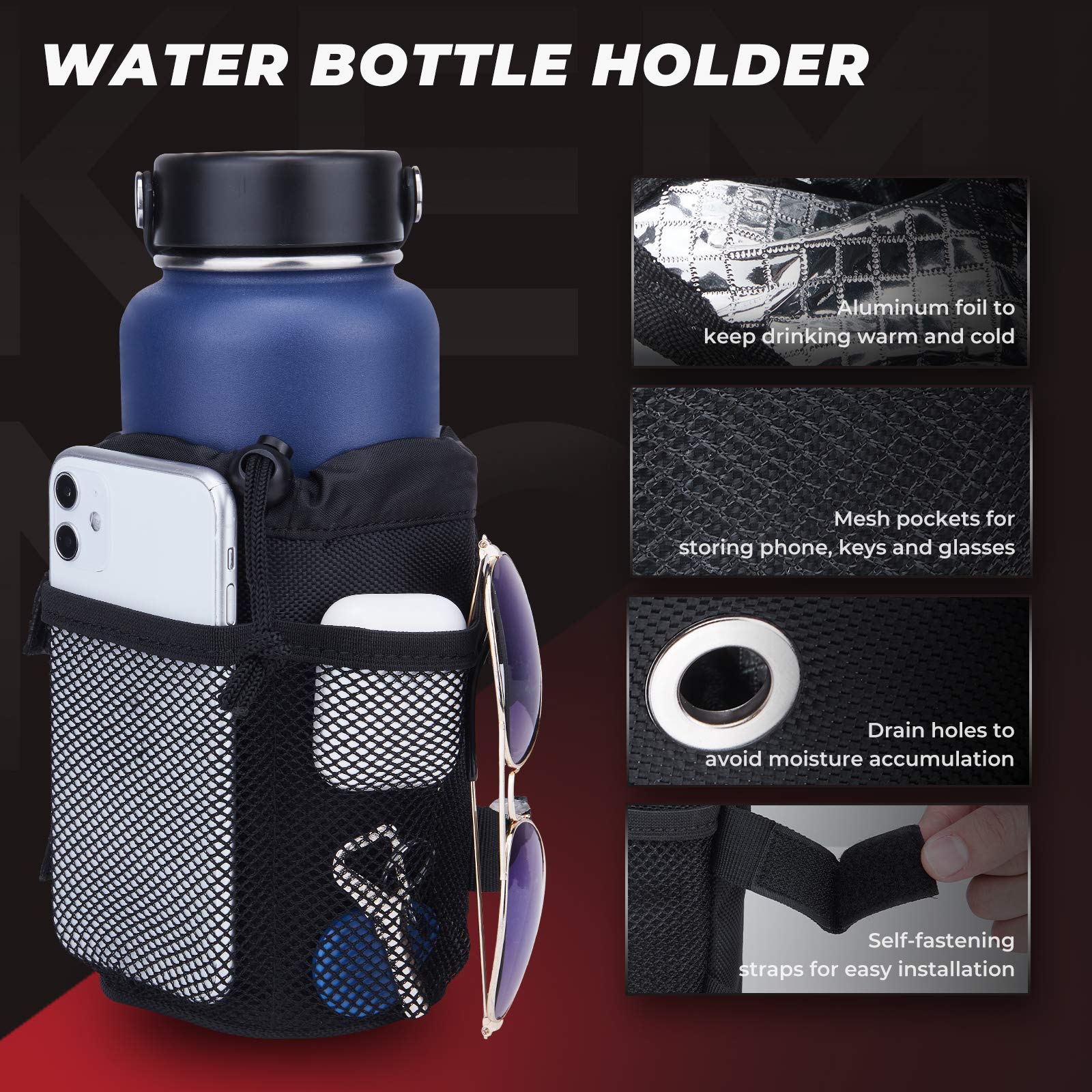 KEMIMOTO ATV Fender Bag, 130% Larger Water-resistant Rear Storage Bags With Drink Holder, Detachable ATV Gear Bag Compatible wit