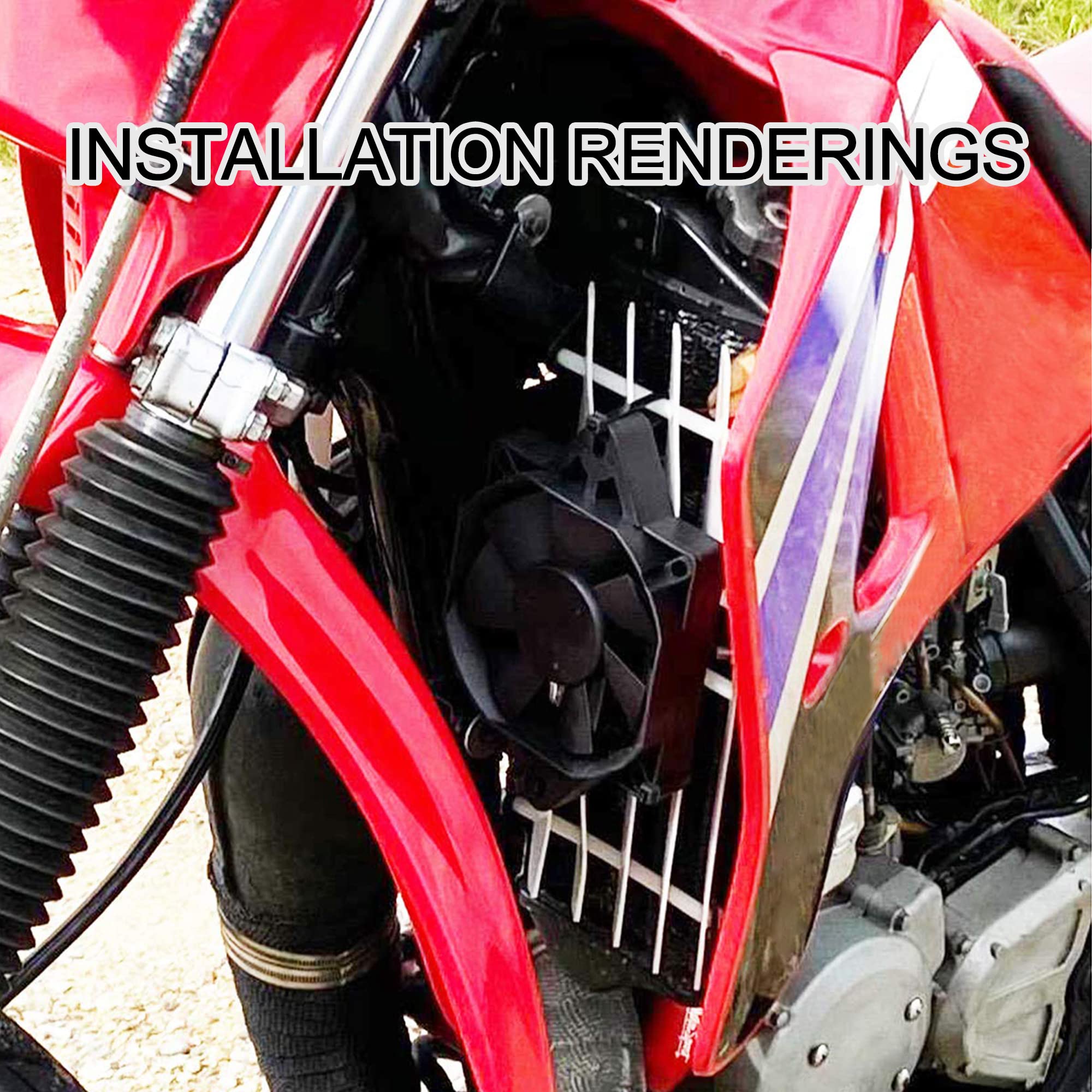 Goofit 12V Dc Square Radiator Cooling Fan Replacement For 200Cc 250Cc Water-Cooled Atv Dirt Bike Go Kart