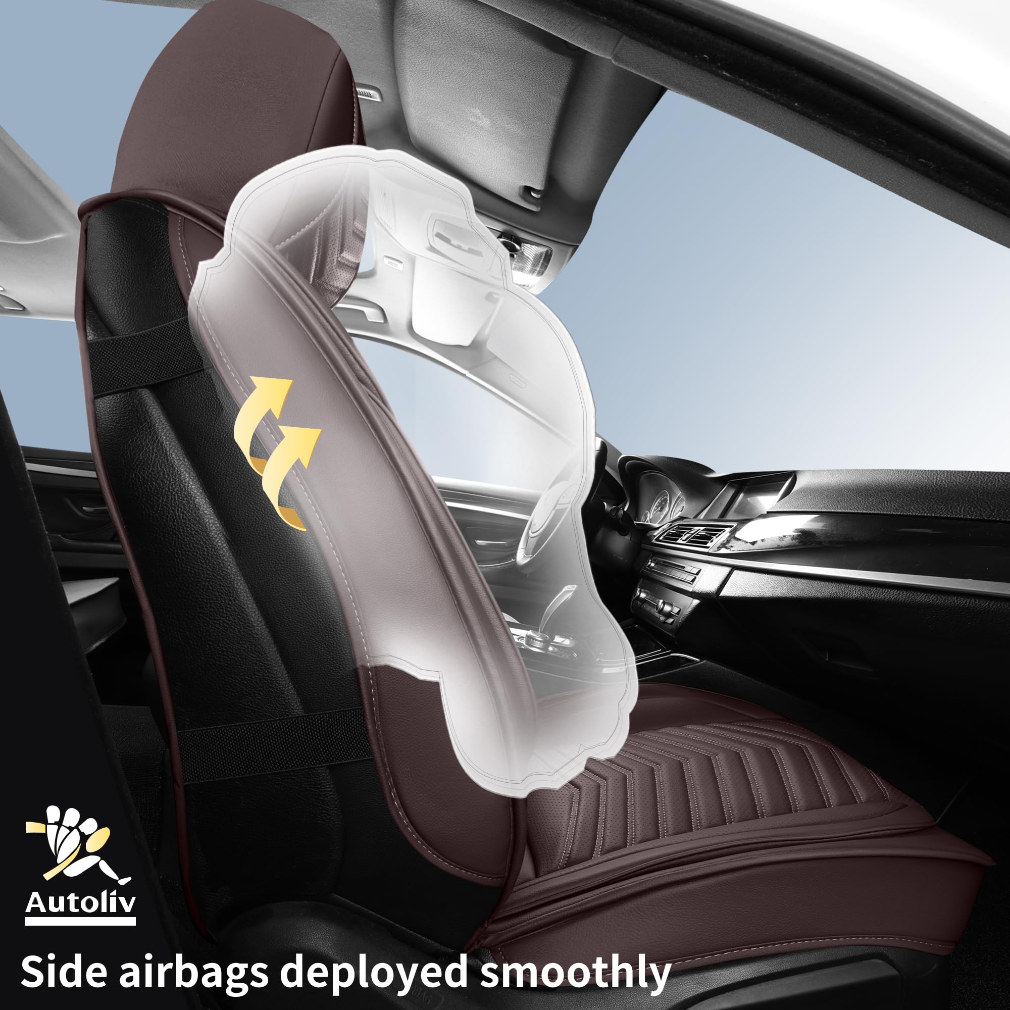 Hchengkikz Car Seat Covers Front Pair,Breathable And Waterproof Leather Automotive Front Seat Covers,Universal Anti-Slip Seat Co