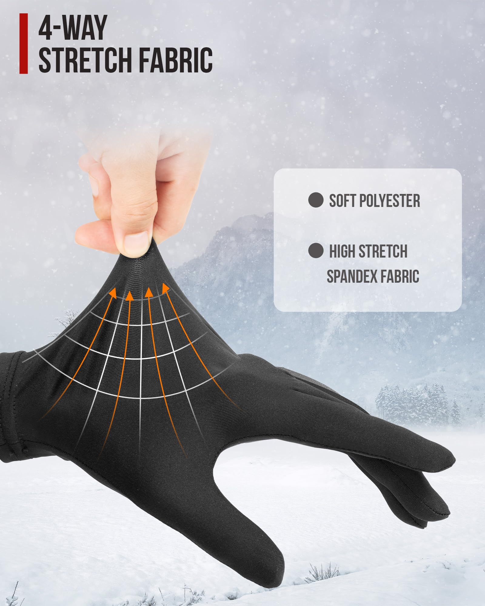 Borleni Glove Liners - Lightweight Riding Gloves Liners For Motorcycle,Cycling Hiking,Sporting,Driving,Running,Skiing For Men Women