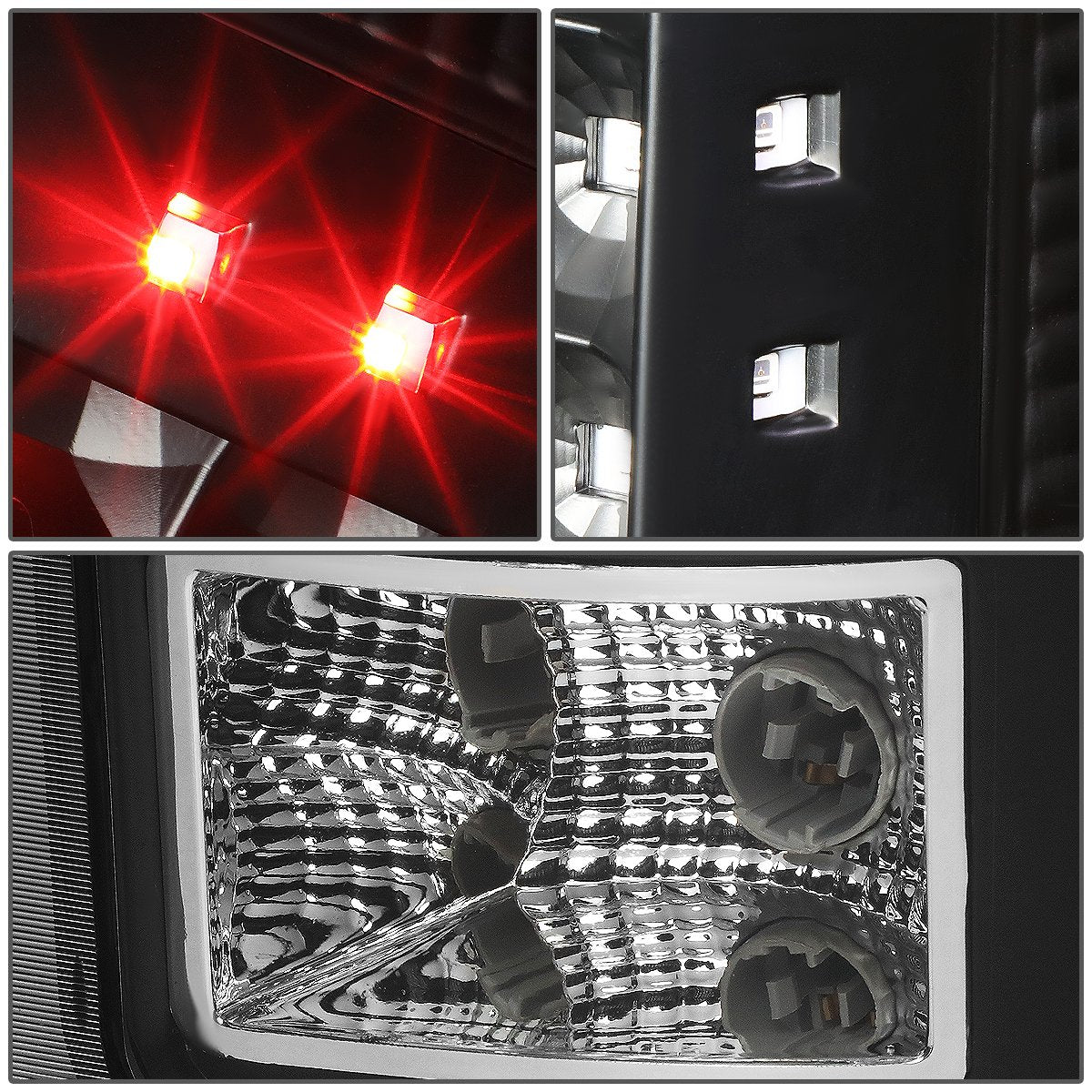 Dna Motoring Tl-Gmcsie07-Led-Bk-Cl Led Tail Light Assembly Driver & Passenger Side [Compatible With 07-14 Gmc Sierra 1500 2500Hd