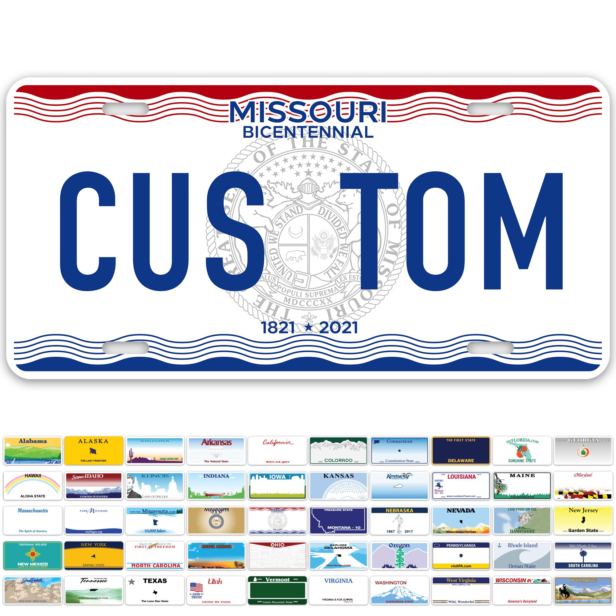 Custom Missouri License Plate, Personalized License Plates For Car, 6X12 Inch, Rust-Free Fade Resistant Aluminum, Usa Made By My