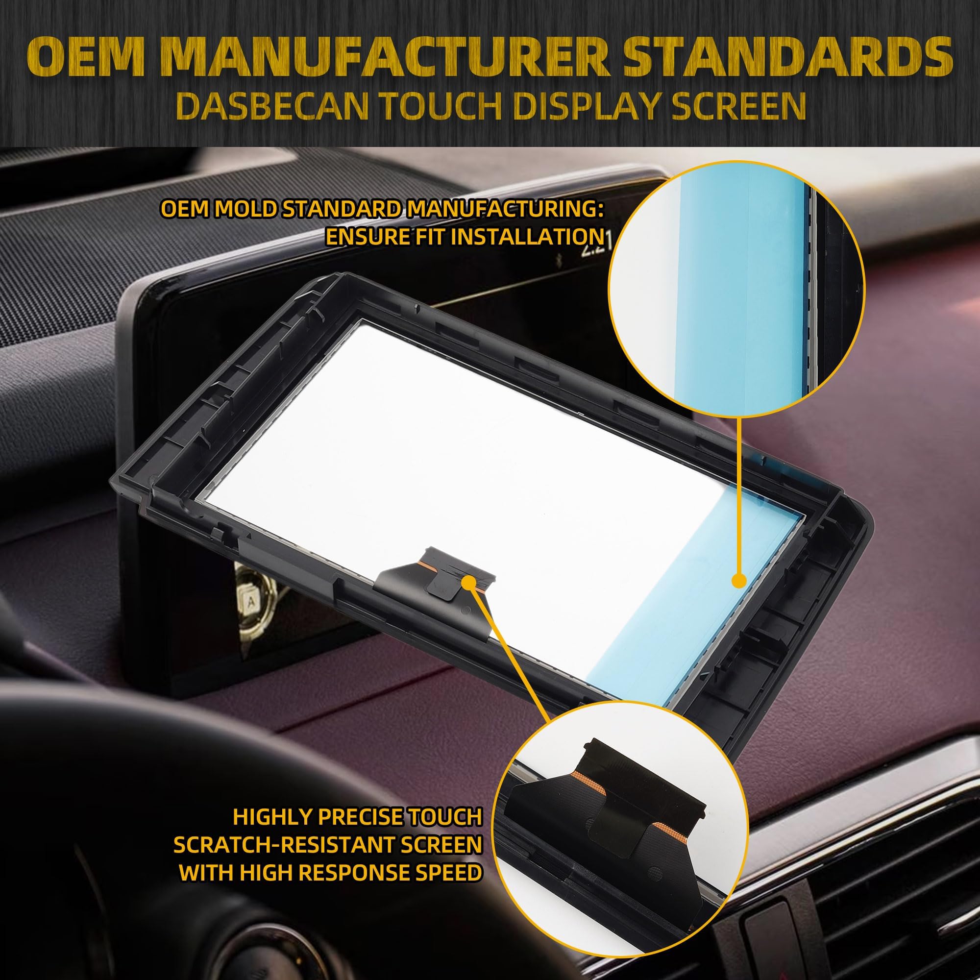 Dasbecan Uconnect 8'' Touch Screen Glass Digitizer Navigation Radio Compatible with Mazda CX-9 2016-2018 Replaces# TK48-611J0,TK