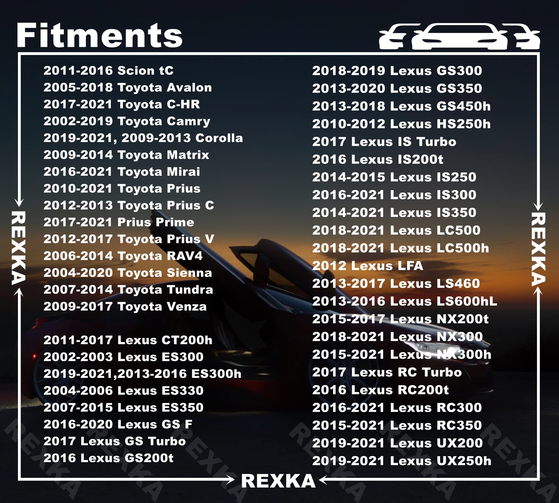 Rexka 20Pcs Front Bumper Support Splash Shield Under Cover Nylon Nut Grommet M5.5 Screw 90189-06193 For Toyota Lexus