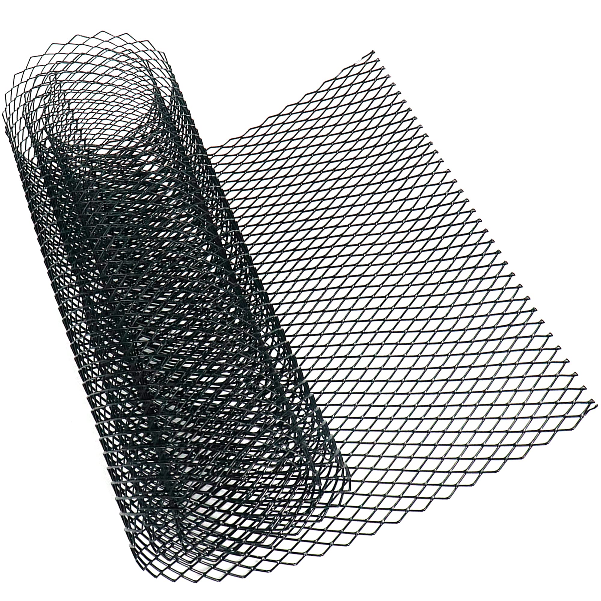 Modengzhe 40 X 13 Inch Car Grill Mesh Sheet, Black Painted Aluminum Alloy Multifunctional Grille Mesh Roll, 8 X 16 Mm Rhombic-Sh