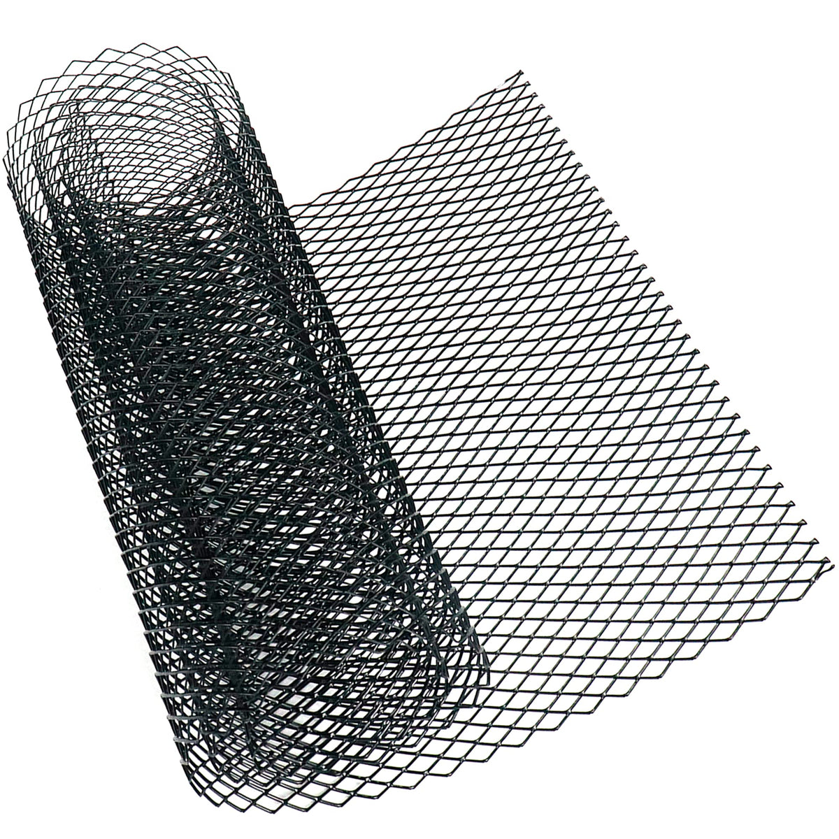 Modengzhe 40 X 13 Inch Car Grill Mesh Sheet, Black Painted Aluminum Alloy Multifunctional Grille Mesh Roll, 8 X 16 Mm Rhombic-Sh