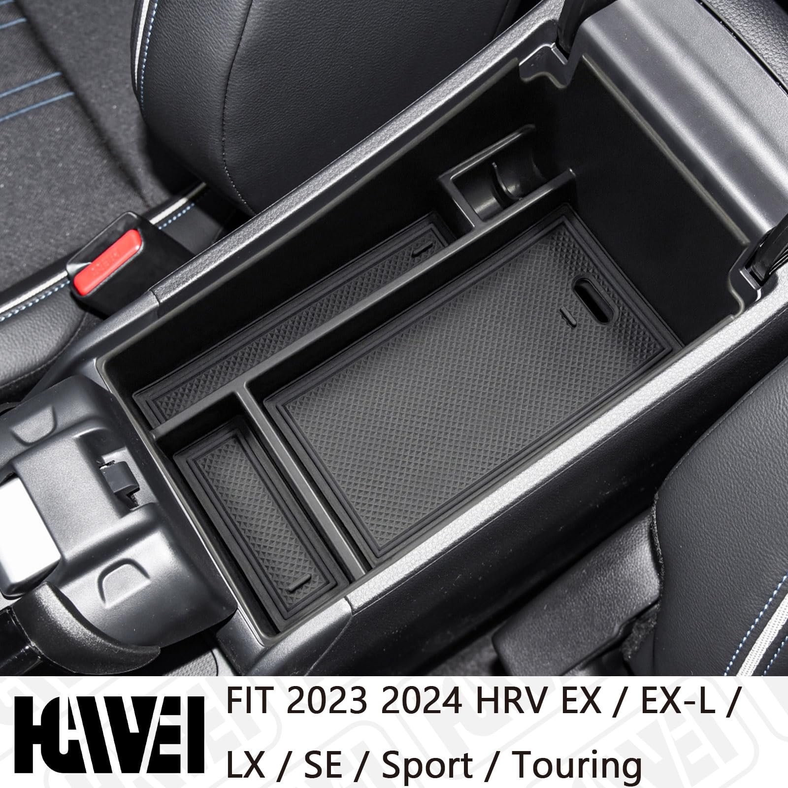 Hgwei Center Console Organizer Tray Compatible With Honda Hrv 2023 2024 Accessories, Armrest Storage Box For Hrv Ex/Ex-L/Lx/Se/S