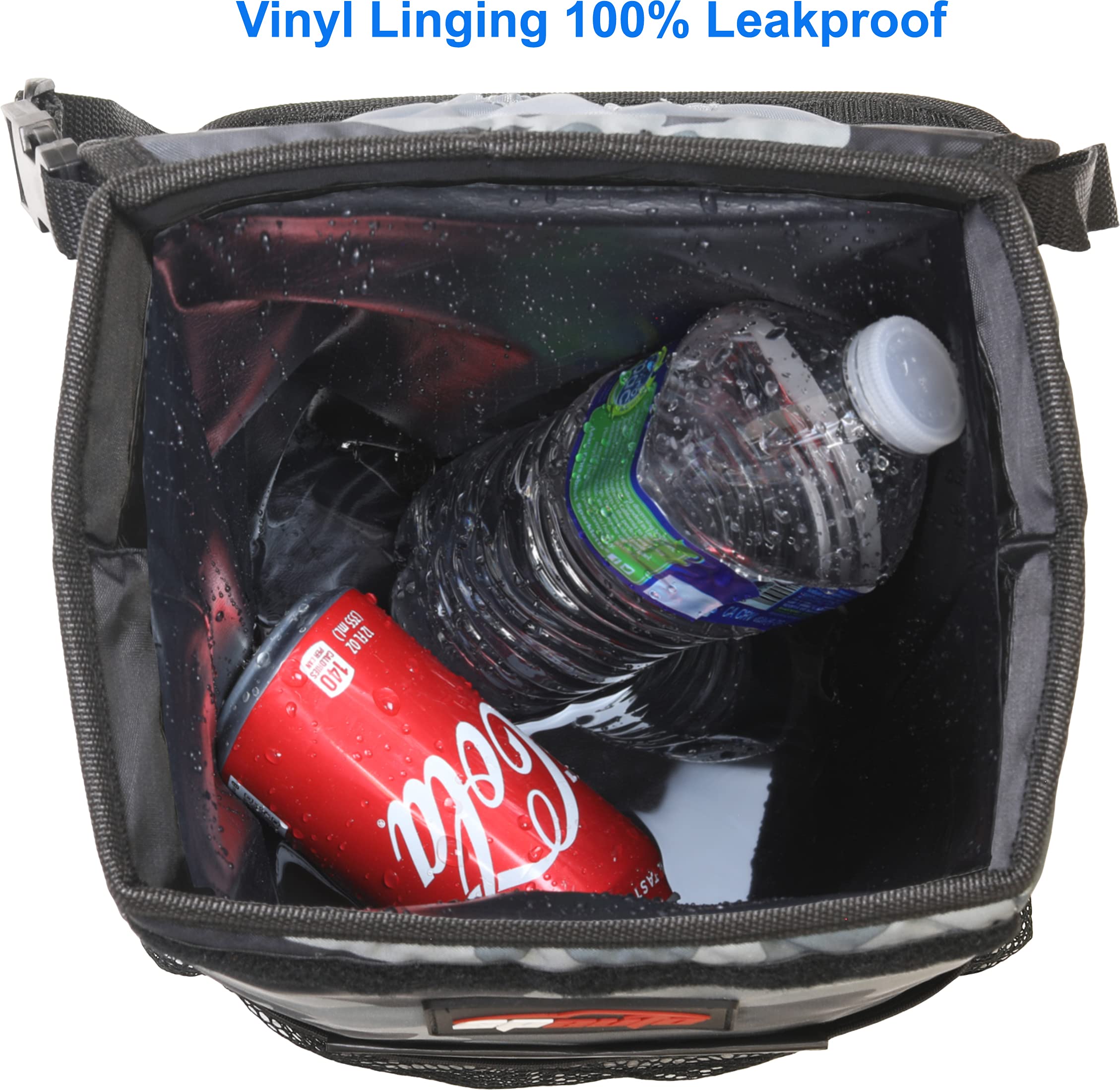 Epauto Waterproof Car Trash Can With Lid And Storage Pockets, Camouflage Grey