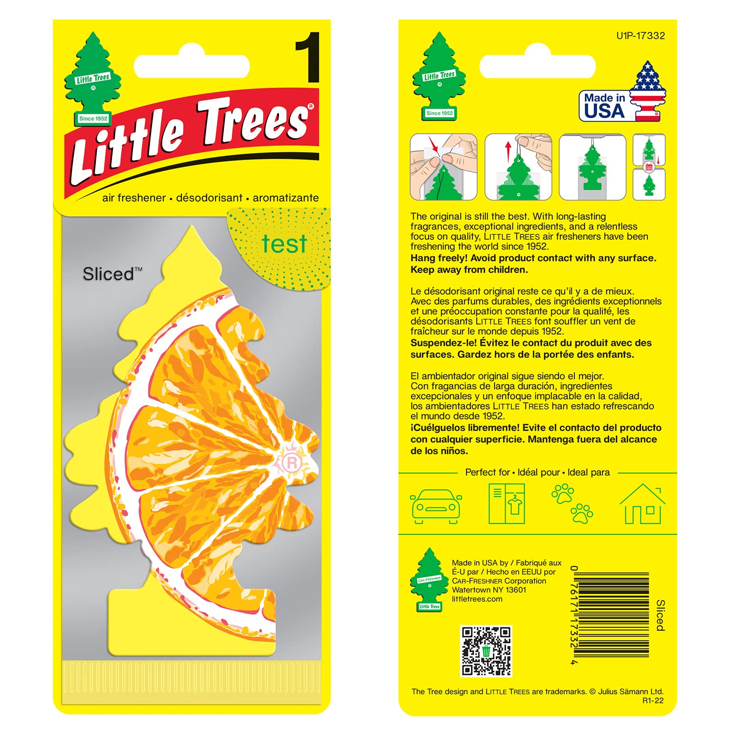 Little Trees Car Air Freshener | Hanging Paper Tree For Home Or Car | Sliced | 6 Pack