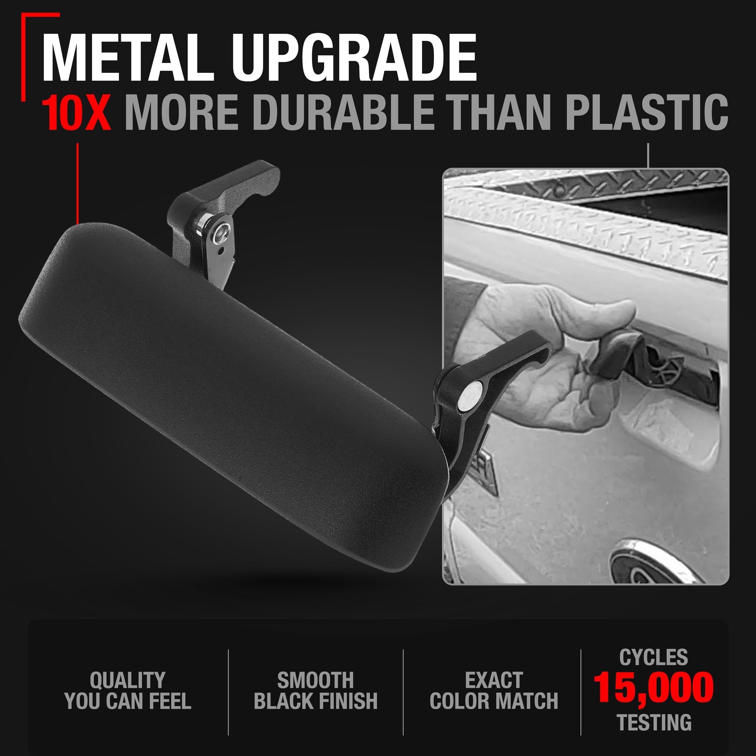 T1A Tailgate Handle Upgraded Metal - Compatible With 1998-2011 Ford Ranger - Textured Black - Oem 1L5Z9943400Aaa, 1L5Z-9943400-A