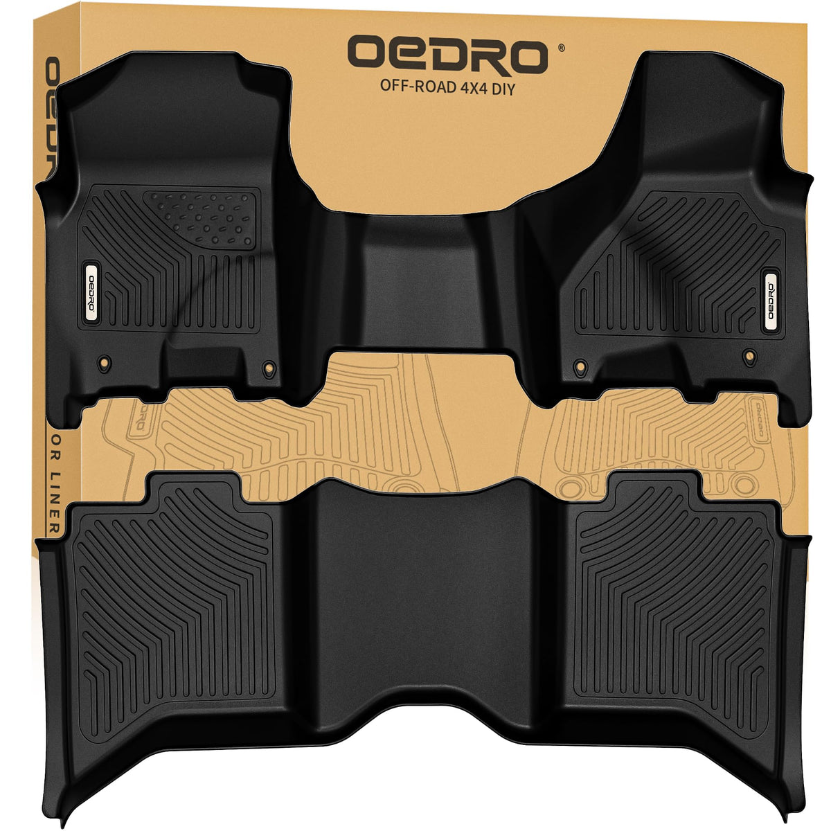 Oedro Floor Mats Fit For 2013-2018 Dodge Ram 1500/2500/3500 & 2019-2024 Ram 1500 Classic (Not For New Body) With 1St Bench Seats