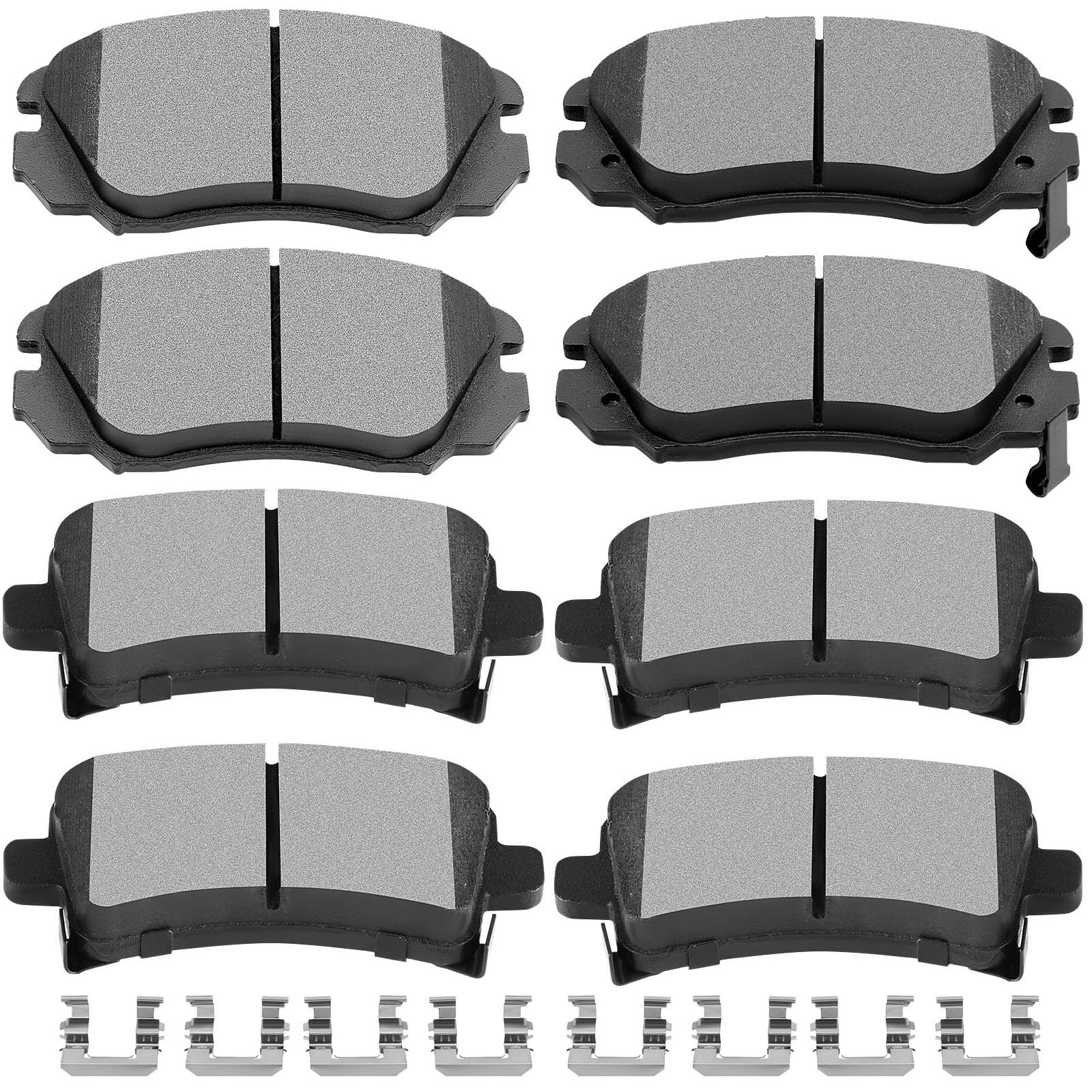 D1421 D1430 Scitoo Front Ceramic Rear Semi-Metal Brake Pads Kits 8Pcs Fit For Buick Allure/Lacrosse/Regal, For Chevy For Malibu/