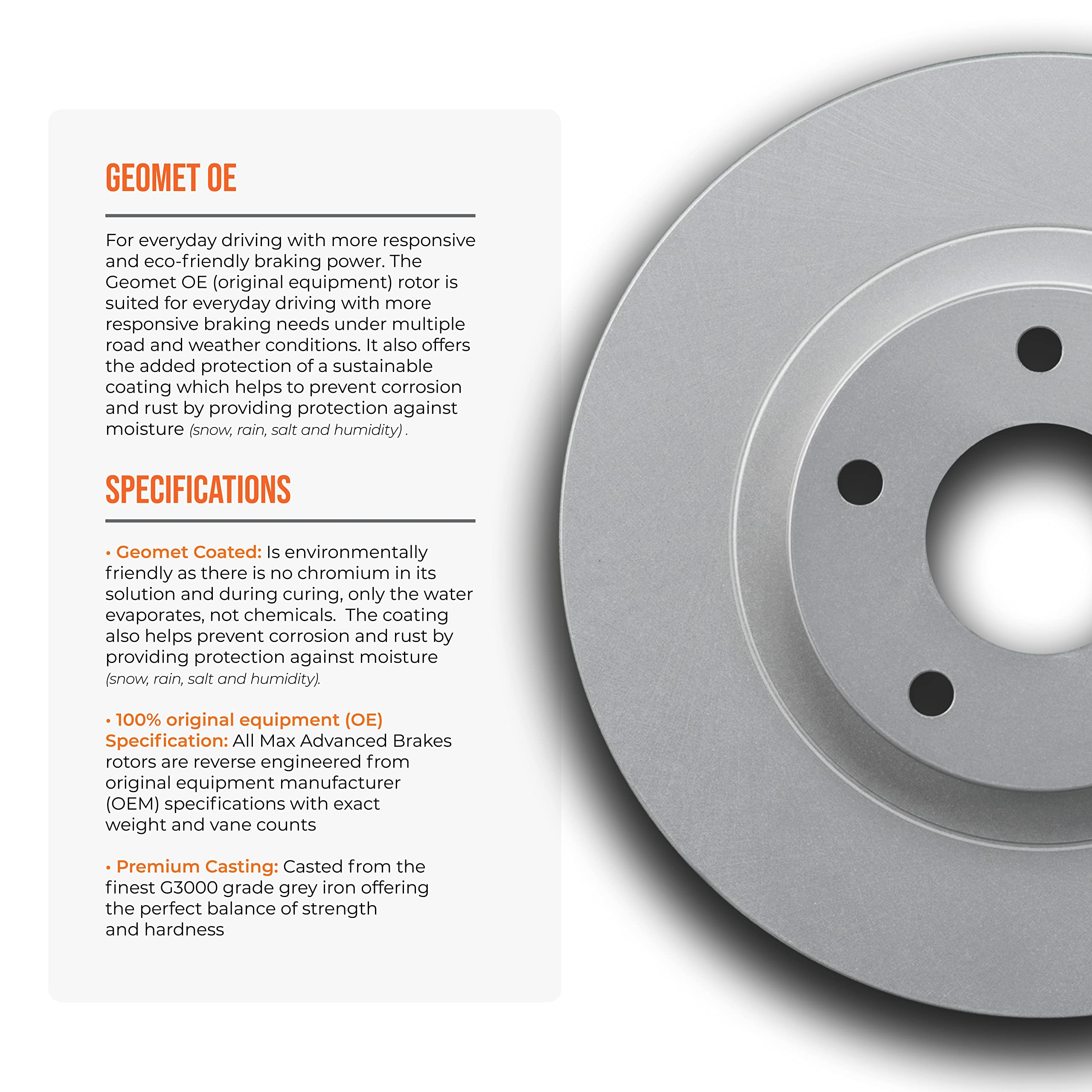 Max Advanced Brakes Front Brake Kit Compatible With 2005-2010 2011 2012 Ford Escape Compatible With Mercury Mariner Replacement Geomet Coated Oe Disc Brake Rotors And Ceramic Brake Pads