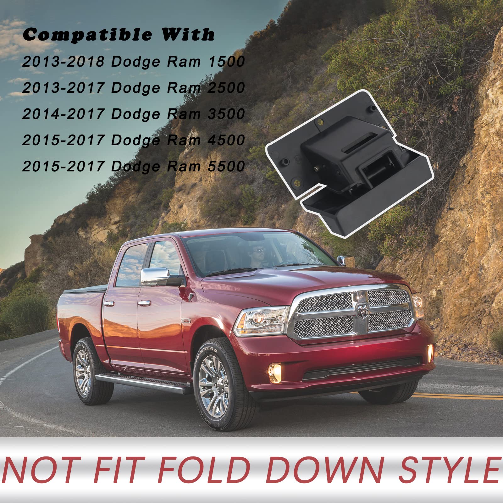 TQPONLY Center Console Armrest Latch for 2013-2018 Dodge Ram 1500 2500 3500 4500 5500 - Black Lower Latch Replacement 5