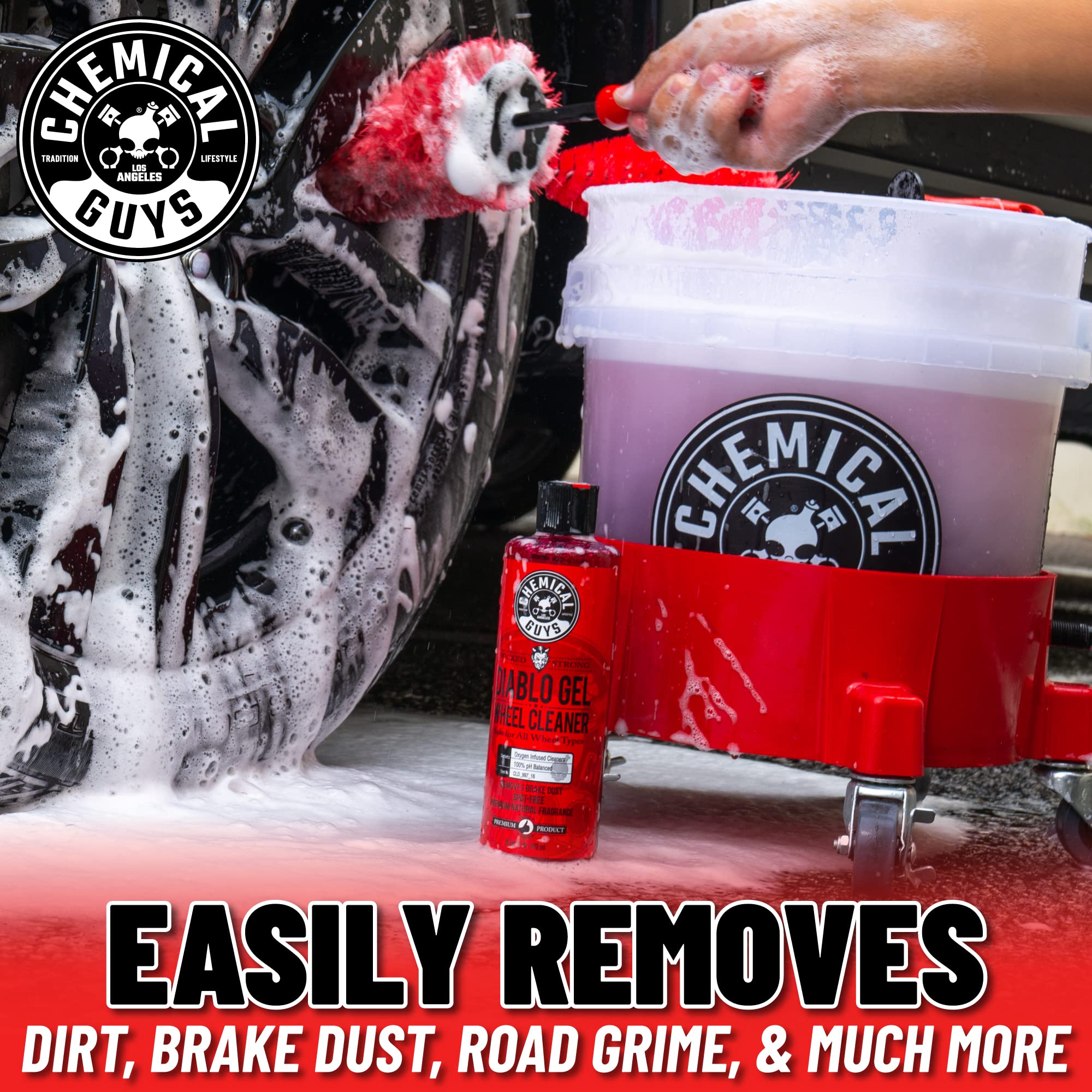Chemical Guys Cld_997_16 Diablo Gel Oxygen Infused Foam Wheel And Rim Cleaner, Concentrated (Safe On All Wheel & Rim Finishes), For Cars, Trucks, Suvs, Motorcycles, Rvs & More 16 Fl Oz
